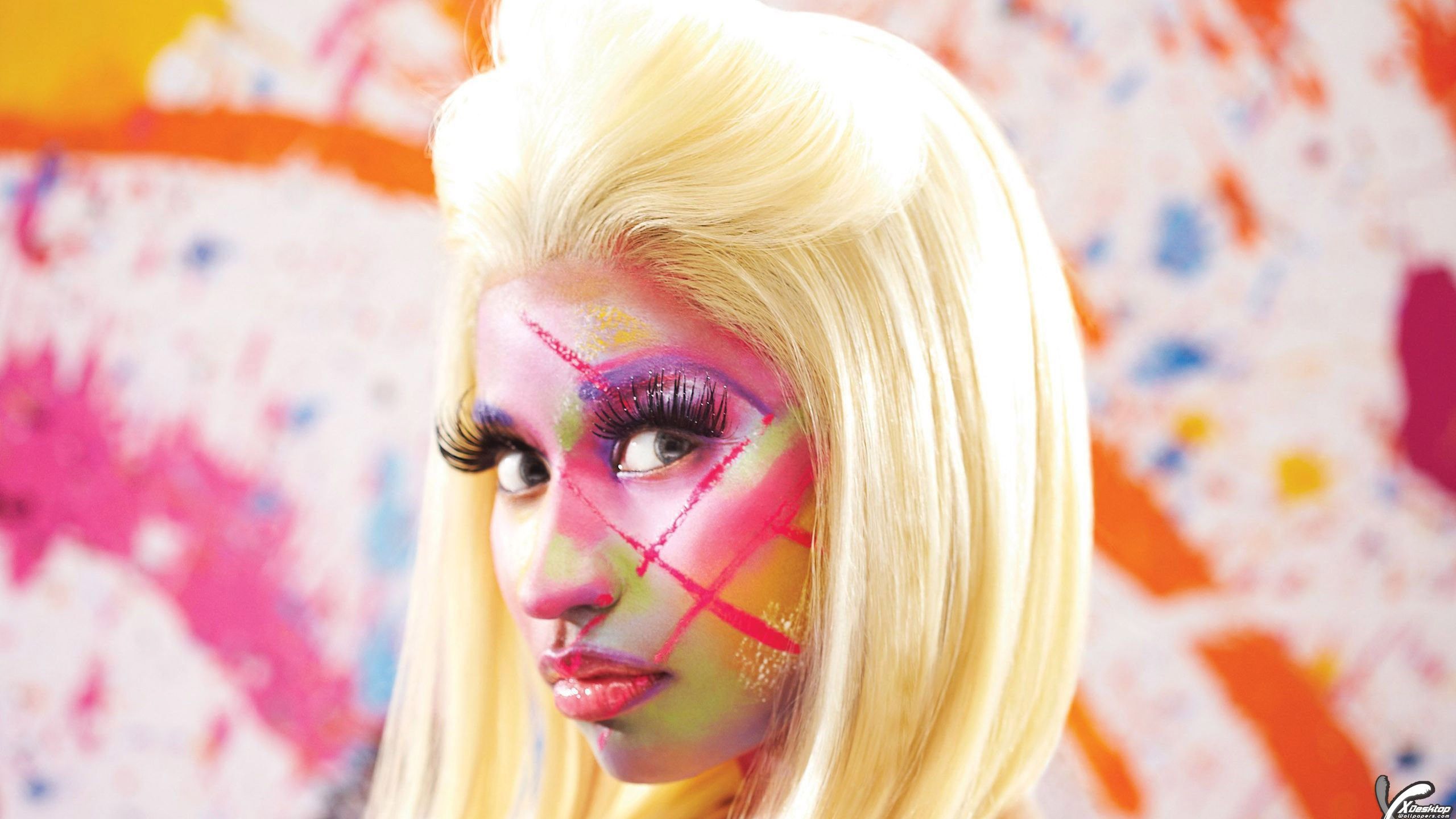 Nicki Minaj Angry Look Face Closeup Wallpaper