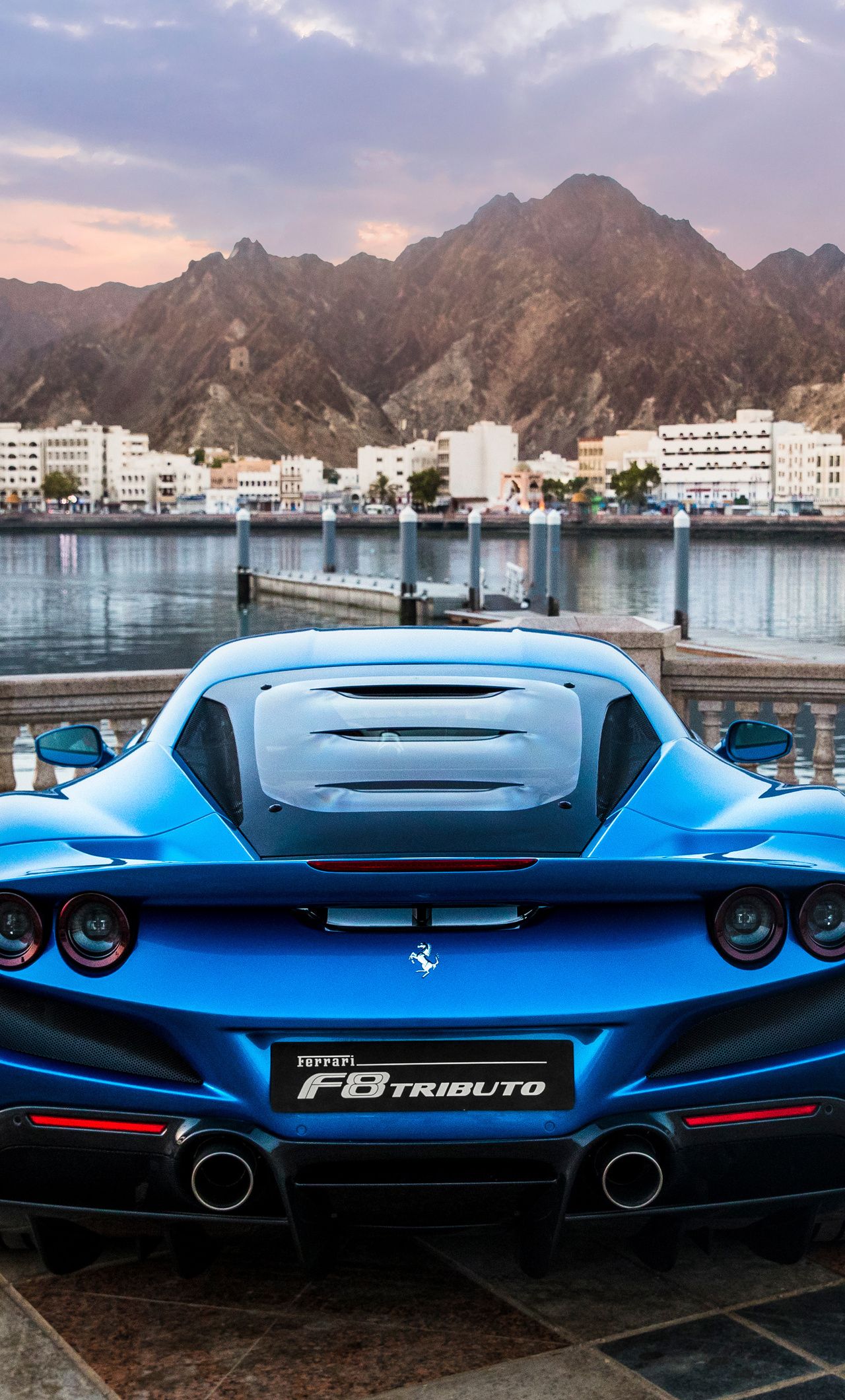Blue Ferrari F8 Tributo 2018 iPhone HD 4k Wallpaper
