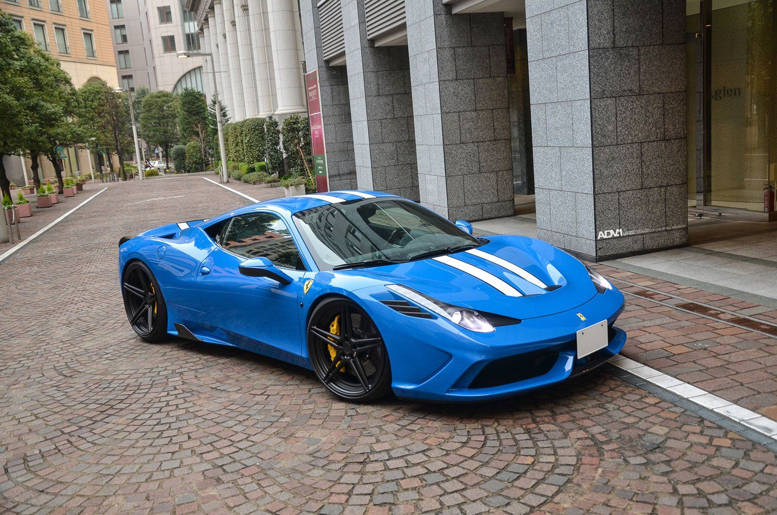 Blue Ferrari 458 Speciale cars adv1 wheels wallpaperx1060