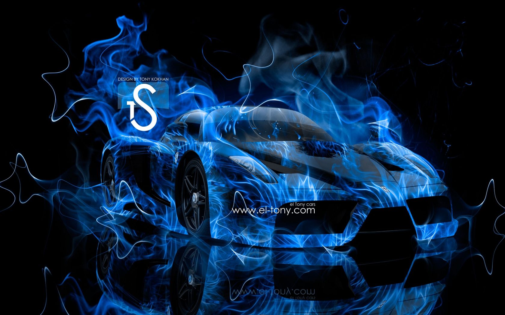 Free download Ferrari Enzo Blue Fire Car 2013 Abstract Smoke HD