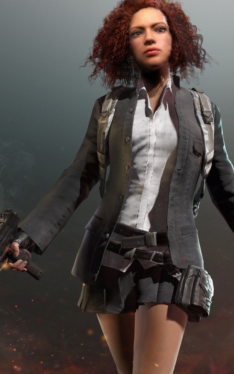 PUBG Game Girl Character Ilene HD with gun mobile wallpaper