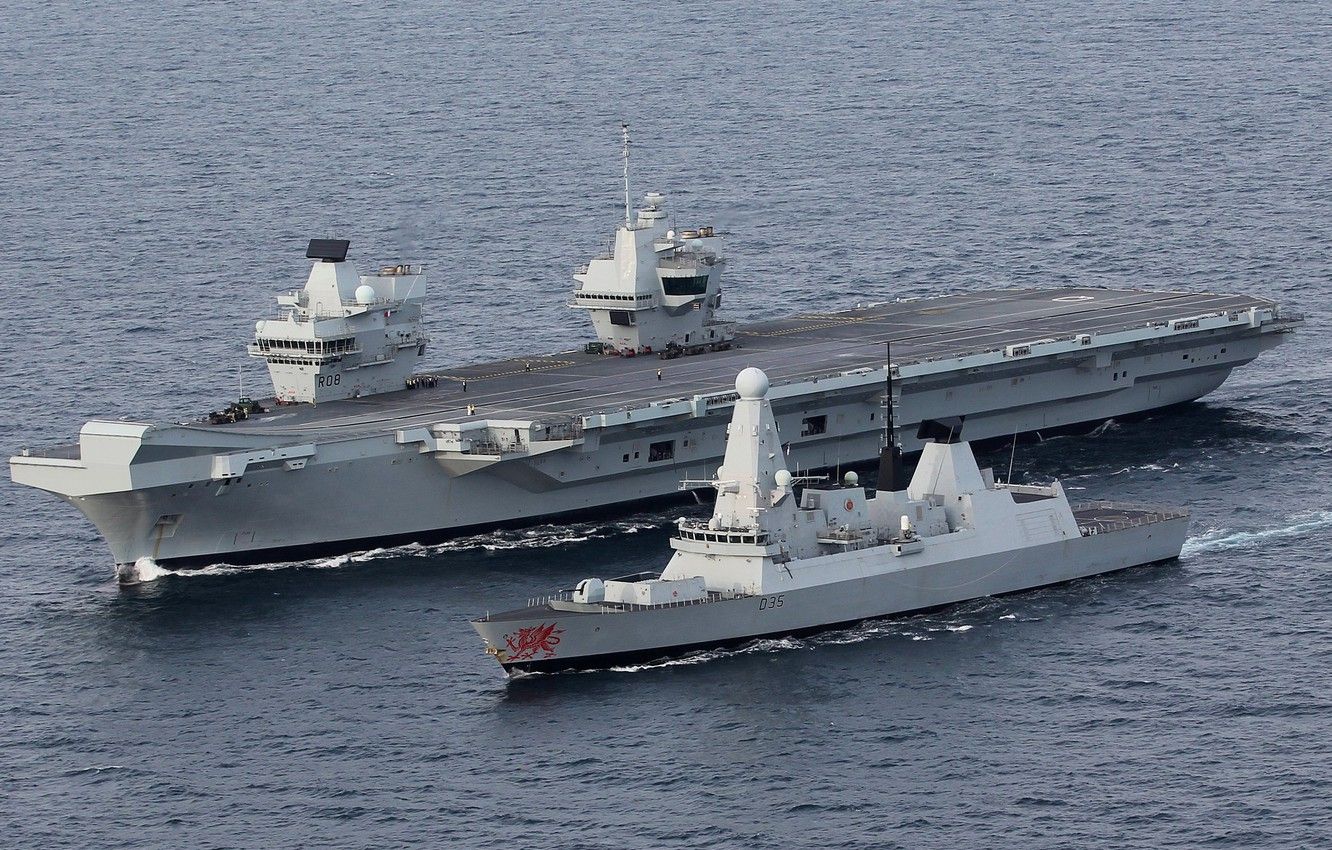 Wallpaper The carrier, HMS Dragon, Royal Navy, HMS Queen Elizabeth