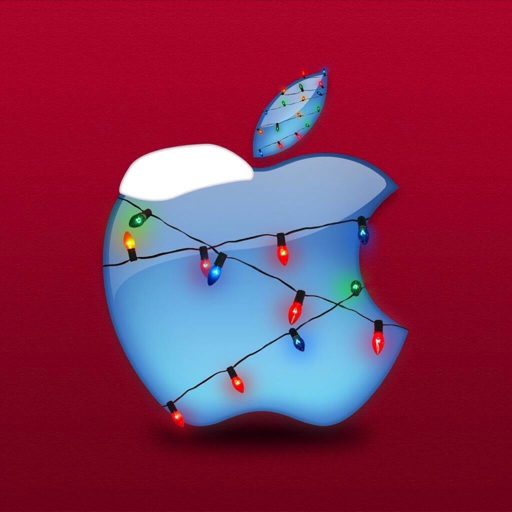 Christmas Apple logo. Apple logo wallpaper iphone, Apple ipad