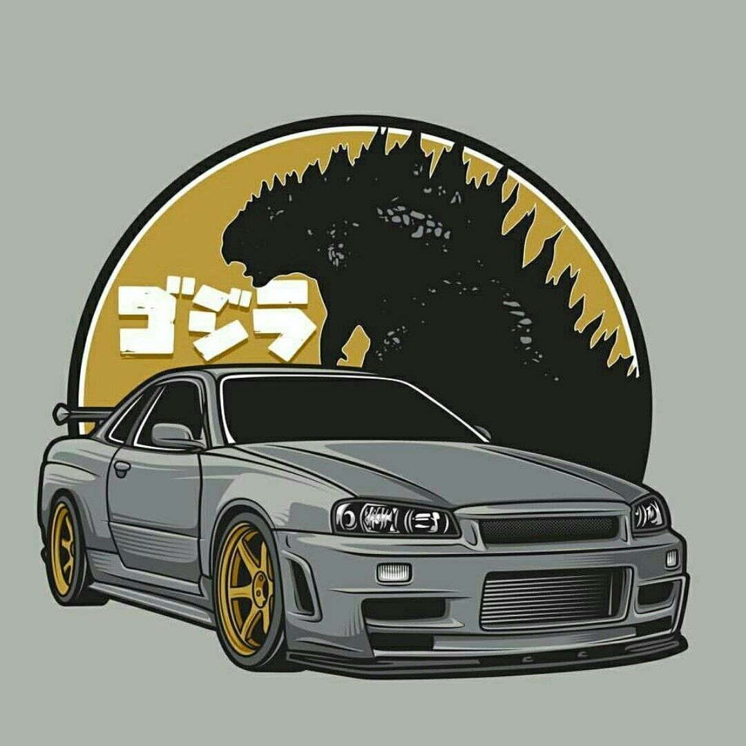 GTR34. Godzilla. Nissan skyline gt, Art cars, Nissan skyline