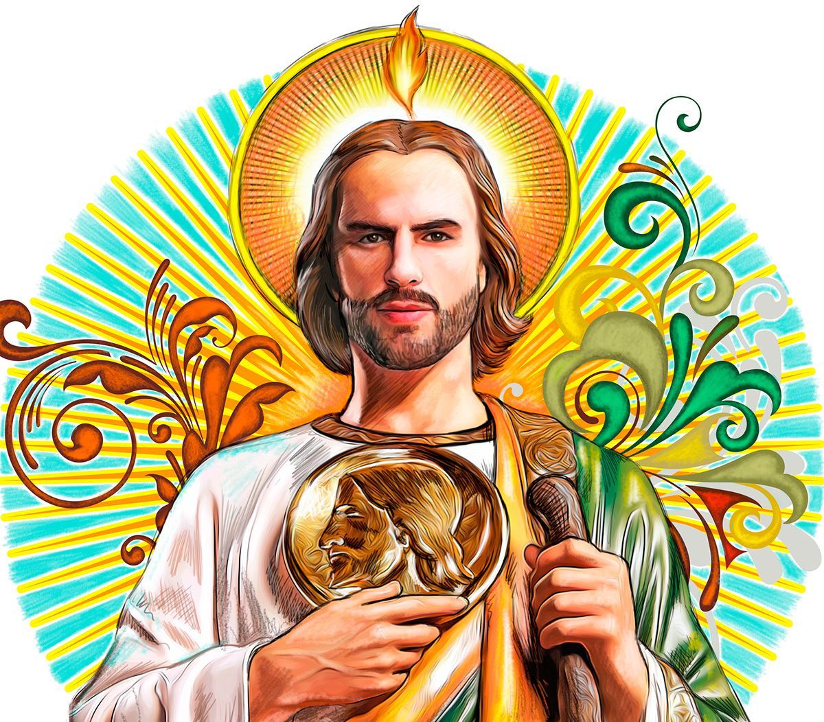 San Judas Tadeo, illustration. Patrono