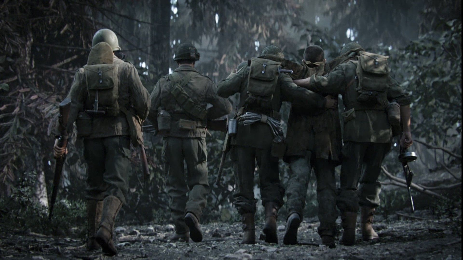 soldier, Call of Duty World War II, Video games, Forest, Blurred