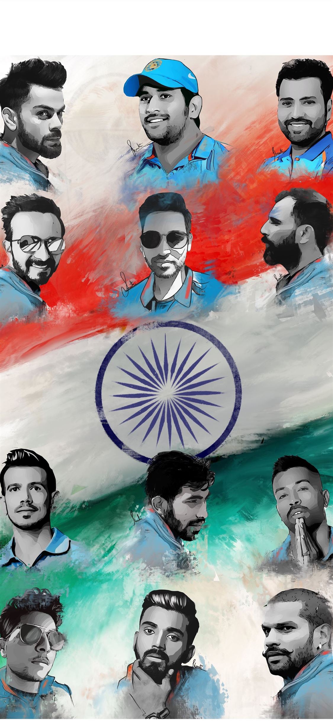 Fan art Indian cricket team iPhone X Wallpaper Free Download