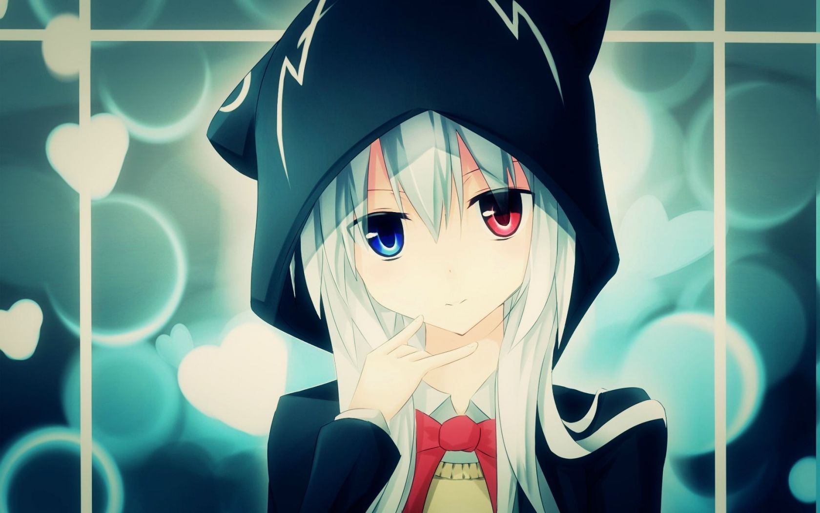 Desktop Wallpaper Anime Girl In Hoodie, HD Image, Picture