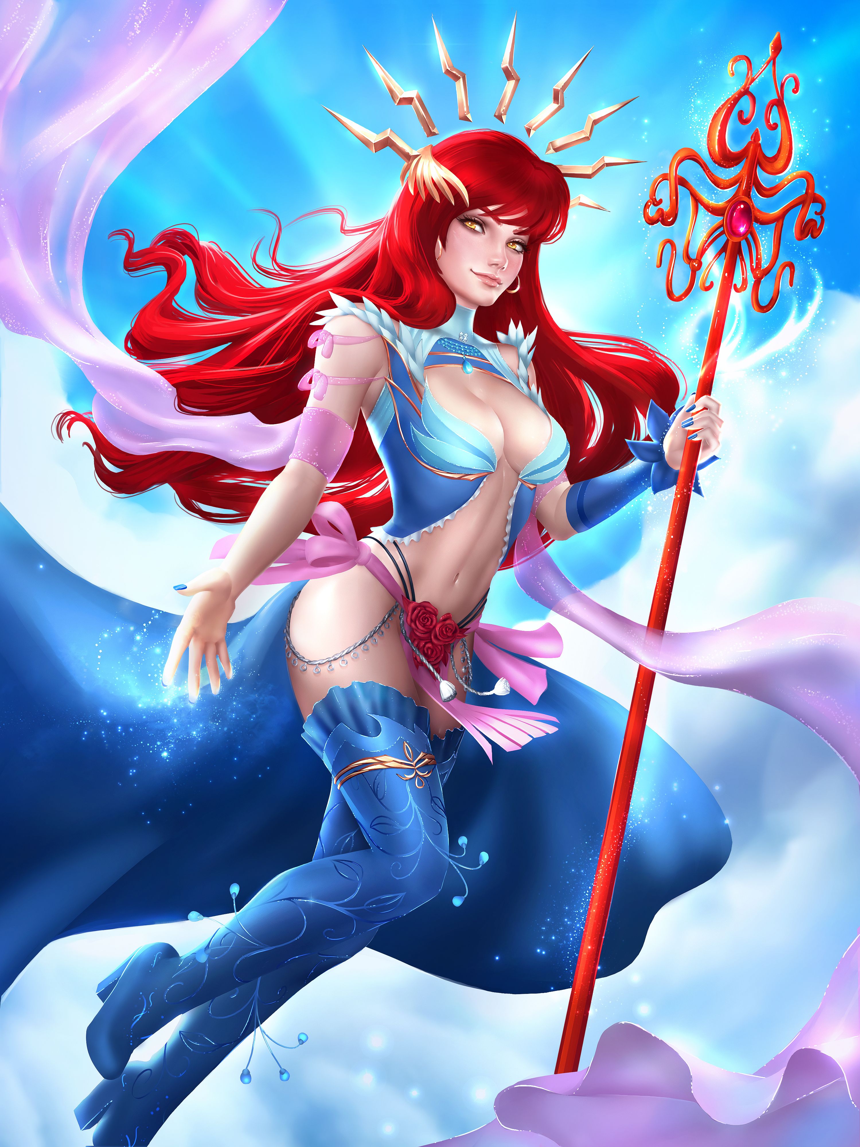 Picture Mage Staff Redhead girl Lana Solaris Girls 2999x4000