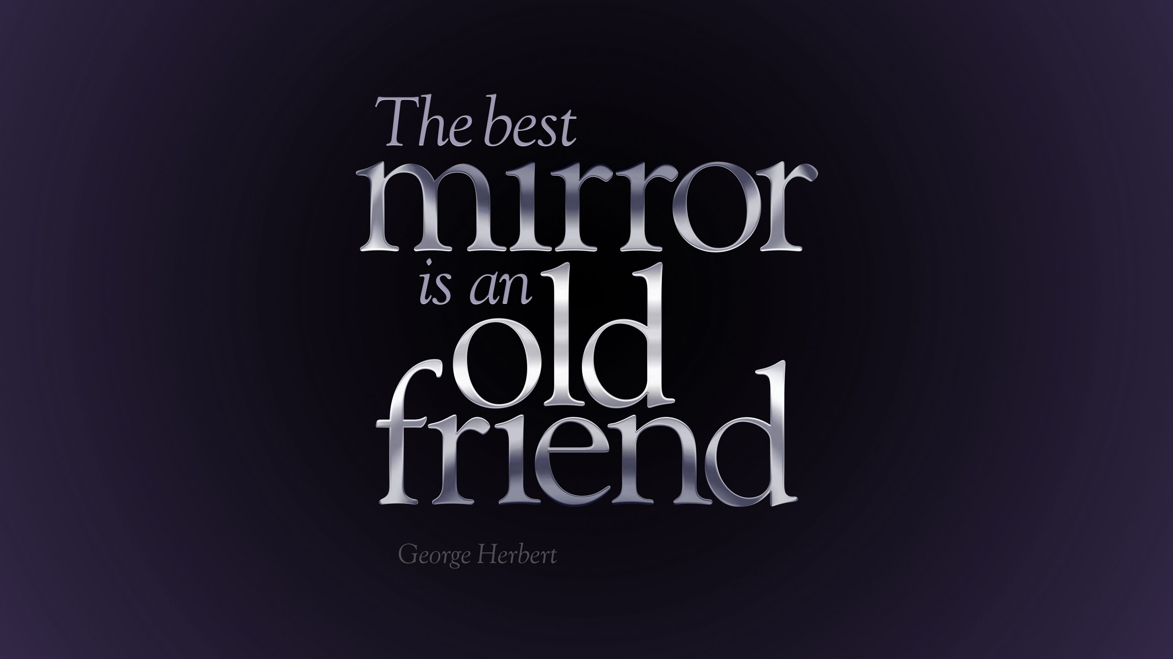 Download wallpaper 3840x2160 quote, friend, mirror, saying