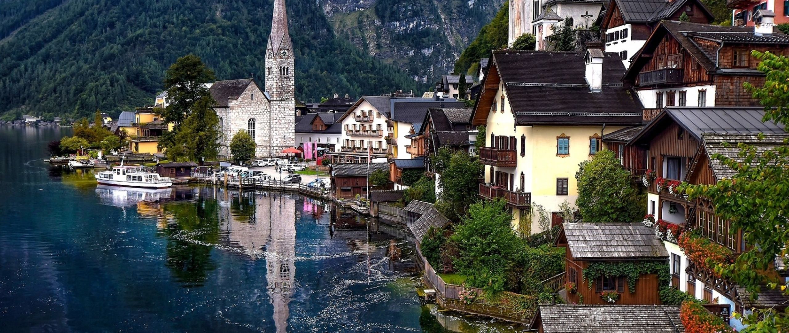 hallstatt, austria, hallstatt lake 2560x1080 Resolution