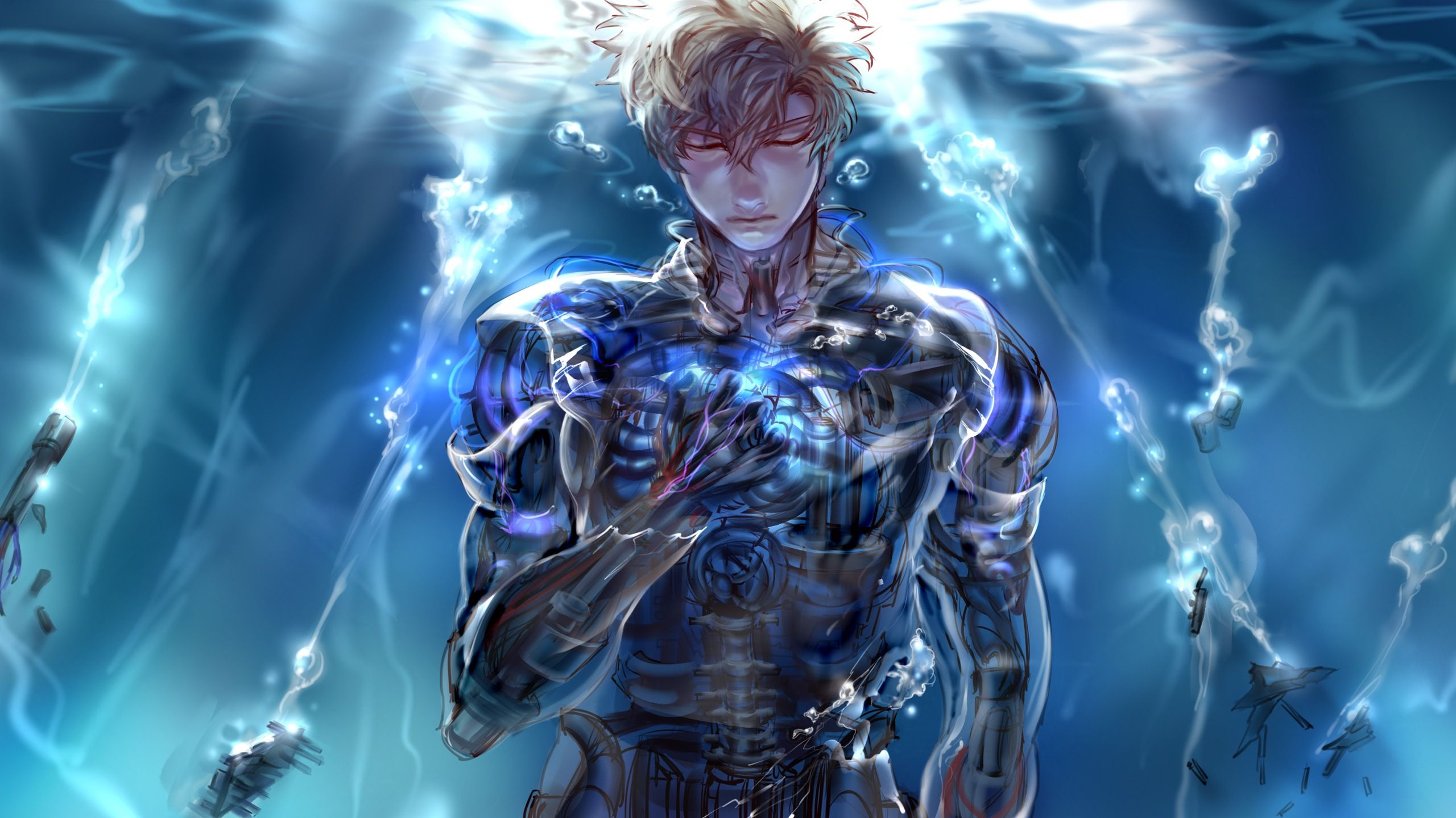 Genos, One Punch Man, Underwater, Cyborg, Animex1440