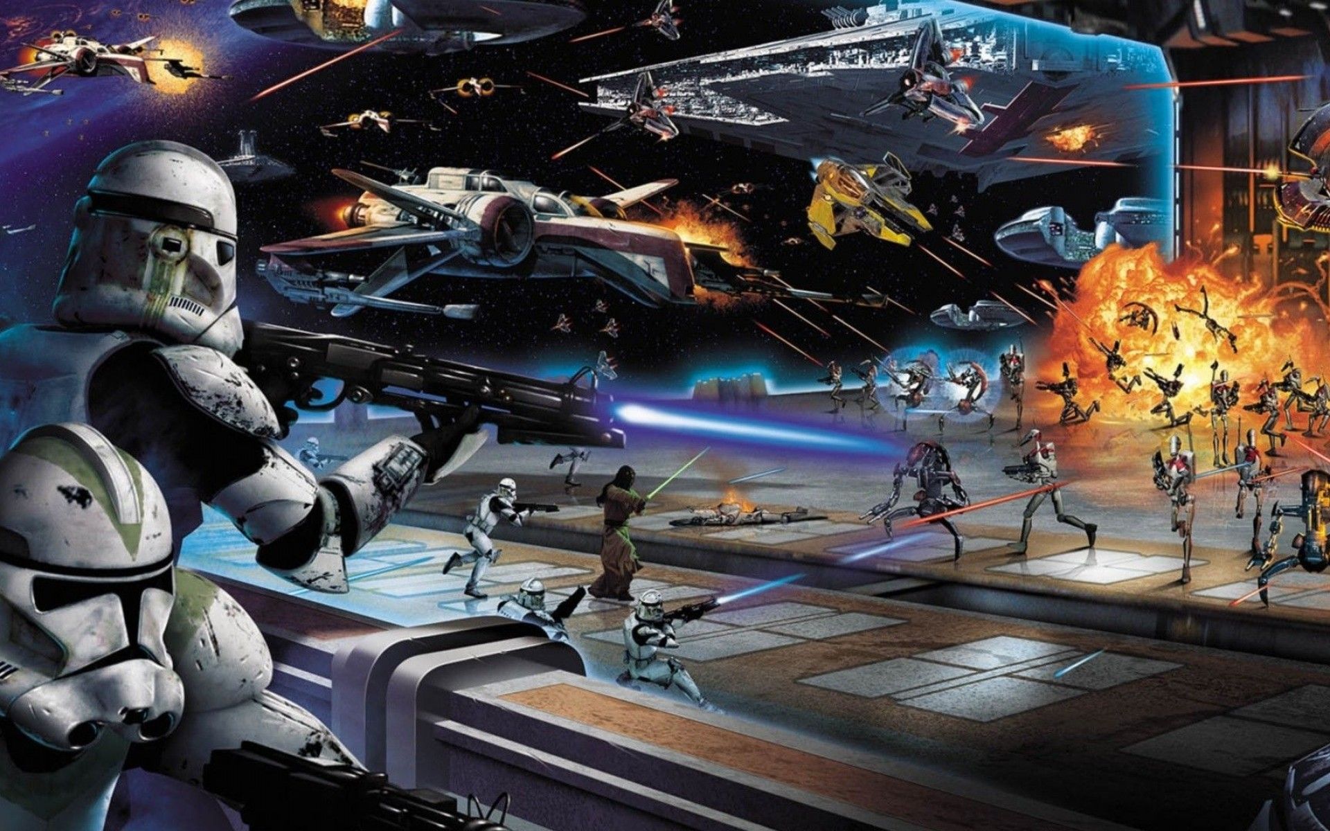 Free download Star Wars Space Battle Wallpaper