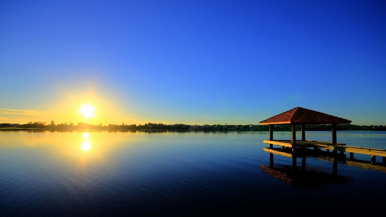 Beautiful Sunrise On A Peaceful Lake Wallpaperx900