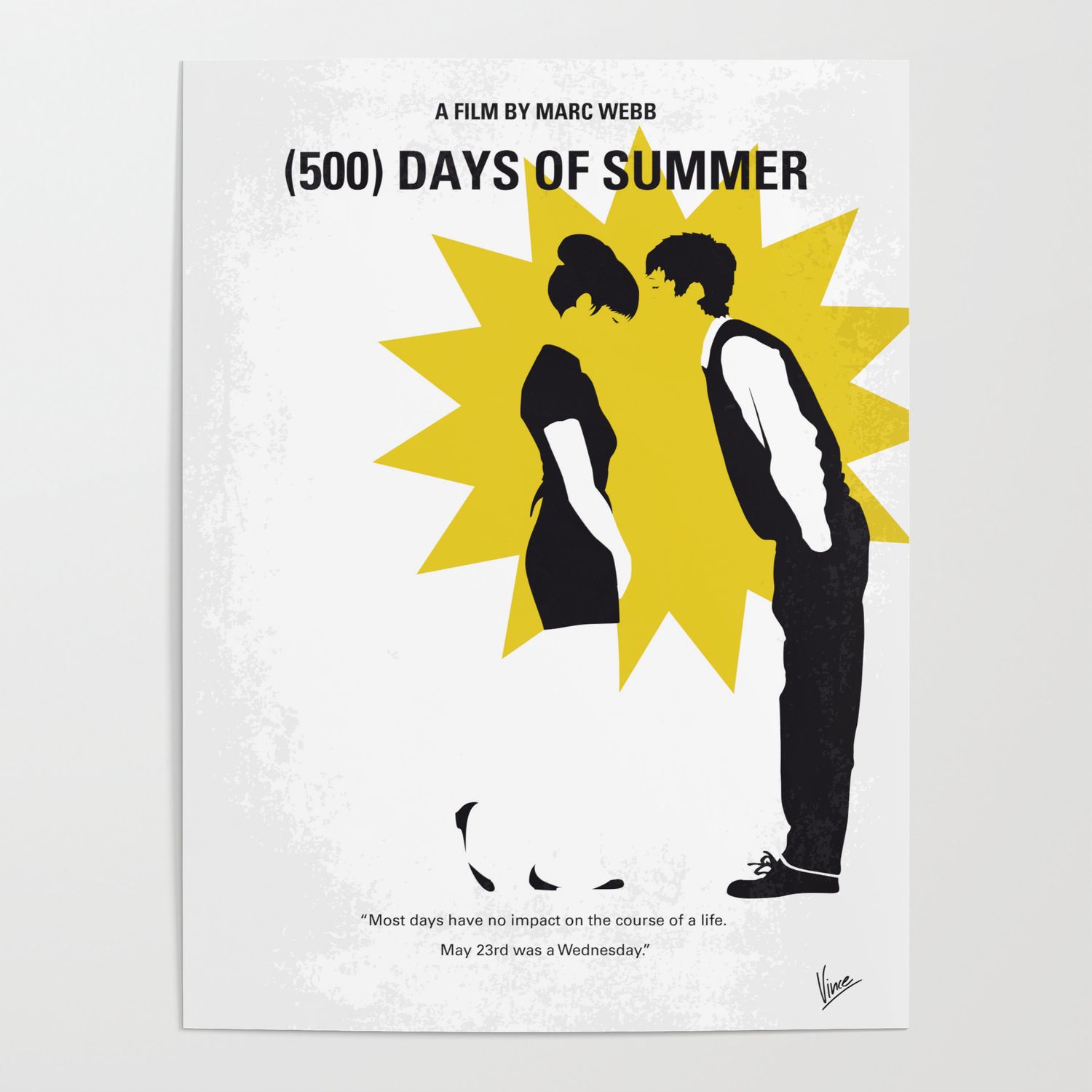 No500 My 500 Days Of Summer minimal movie poster Poster