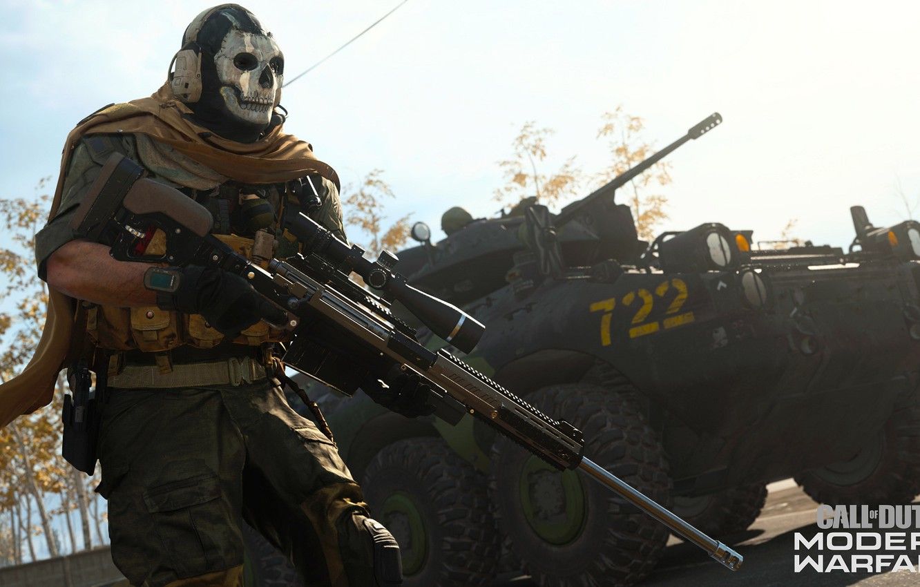 Wallpaper skull, mask, soldiers, Call of Duty, sniper rifle, Call