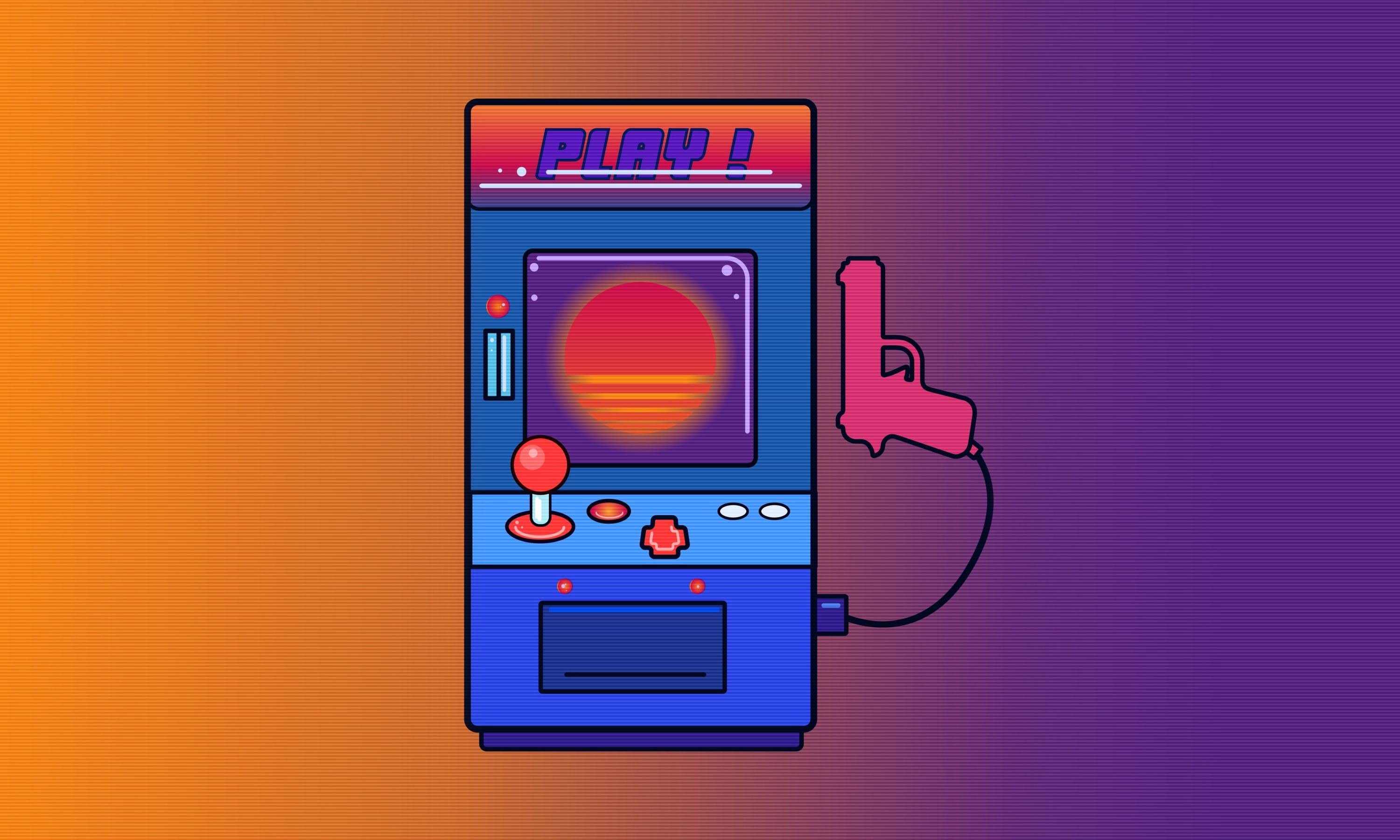 Arcade Games Retro Wave 2048x1152 Resolution HD 4k Wallpaper, Image, Background, Photo and Picture