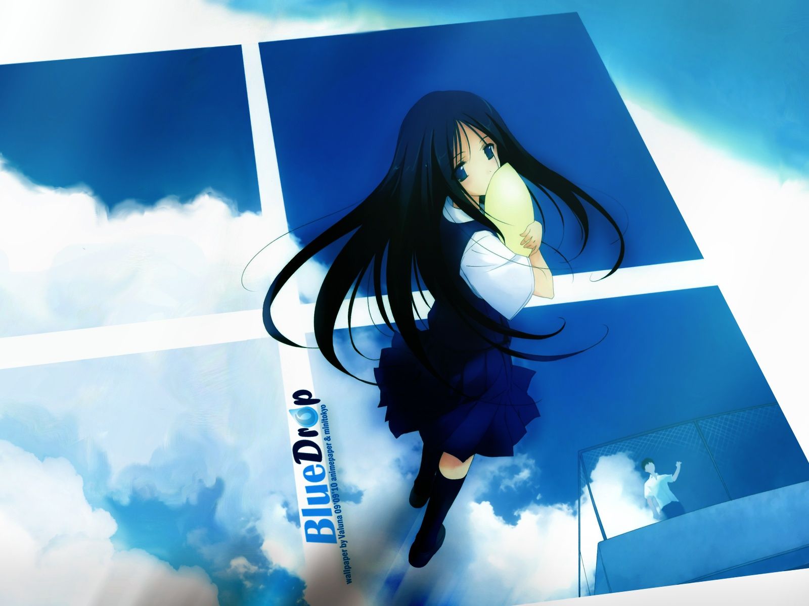Anime Blue Sky, hair, scenic desktop PC and Mac wallpaper