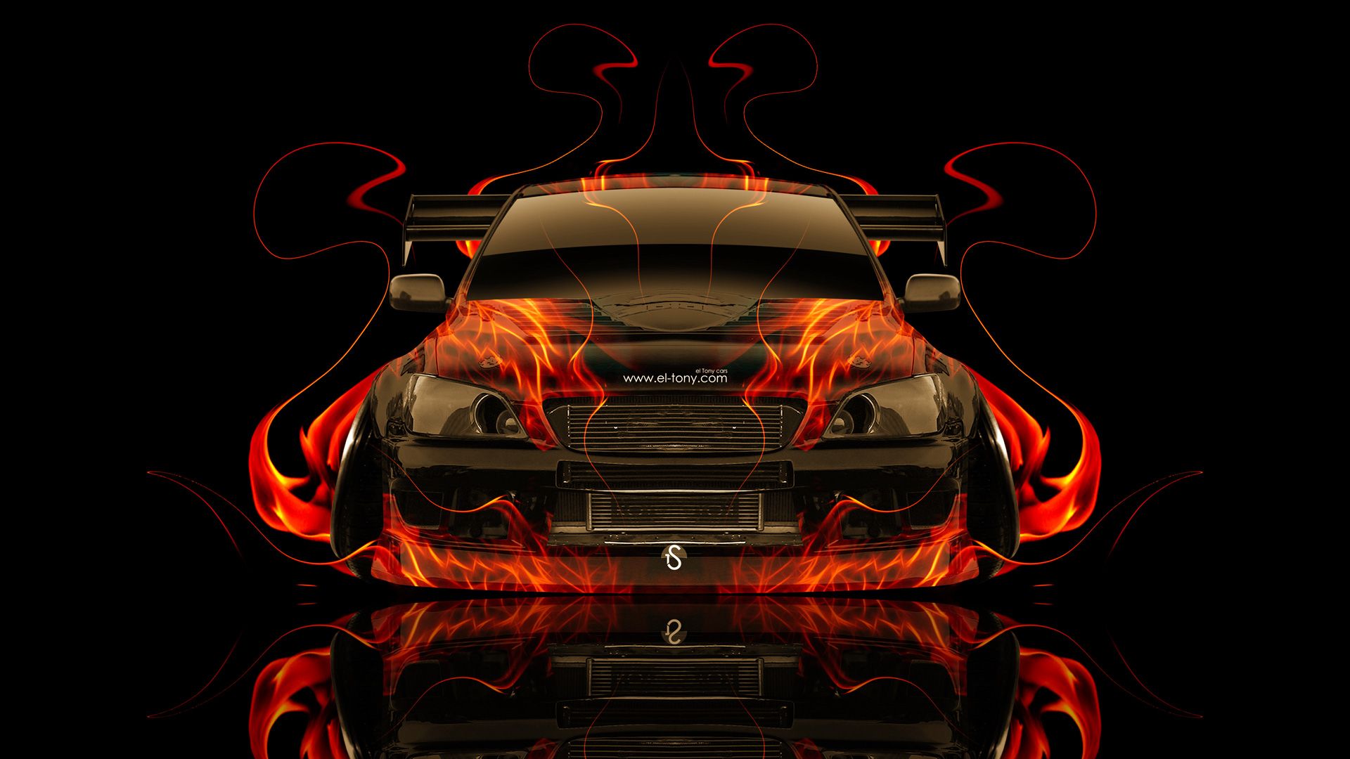 Toyota Altezza Tuning JDM Front Fire Abstract Car 2014 el Tony