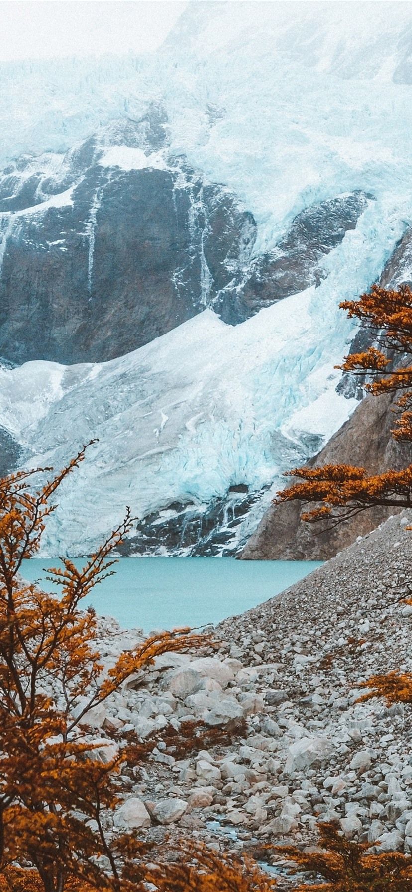 Wallpaper El Chalten, Argentina, mountains, lake, trees, autumn