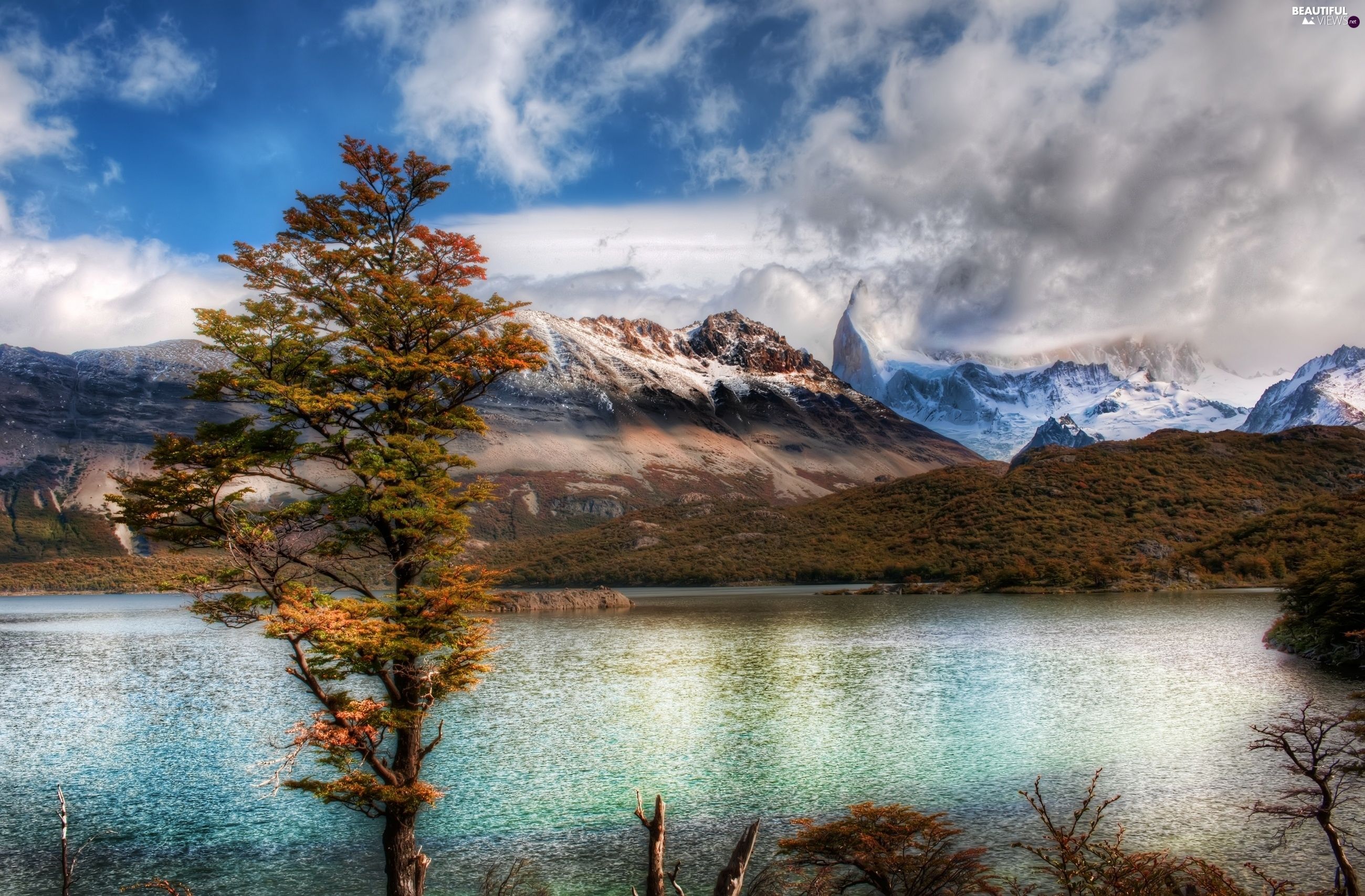 lake, El Chalten, Argentina, Mountains views