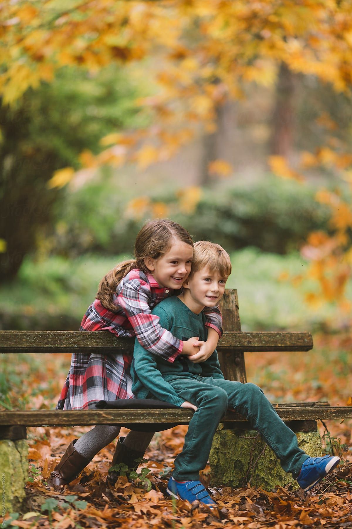 Siblings Hugging In Nature Download This High Resolution Stock