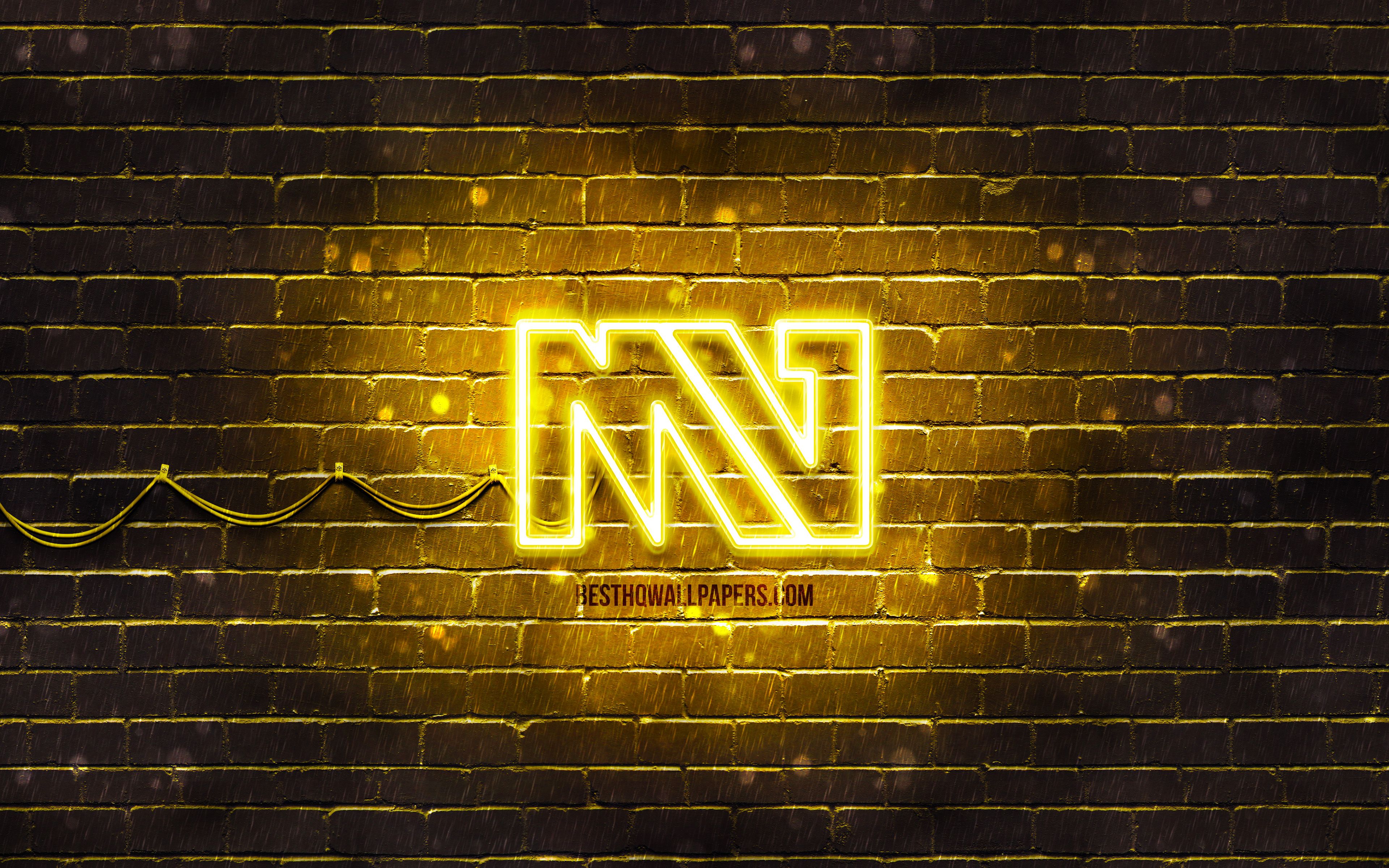 Download wallpaper Mo Vlogs yellow logo, 4k, MoVlogs, yellow