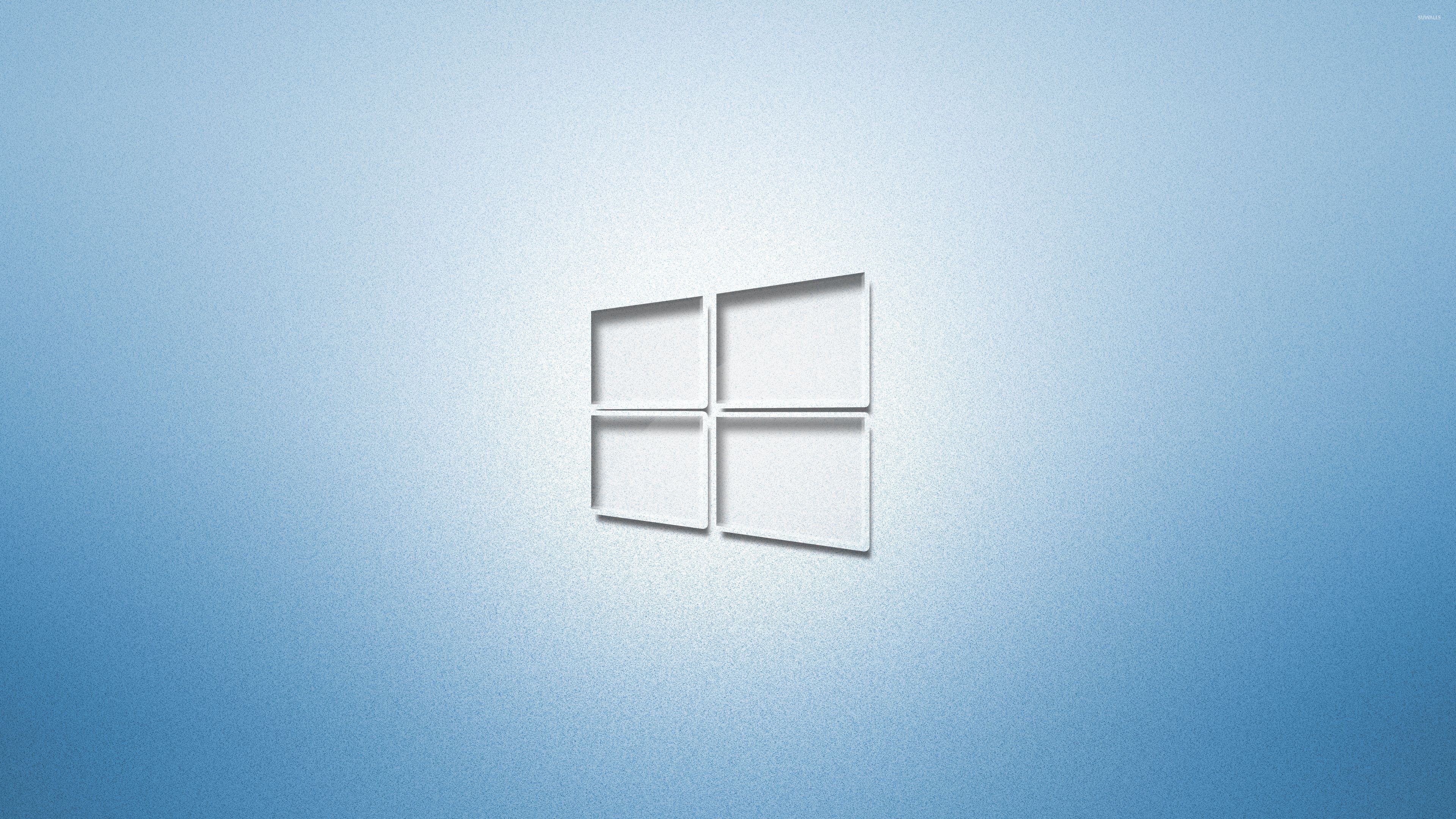 Glass Windows 10 on light blue wallpaper wallpaper