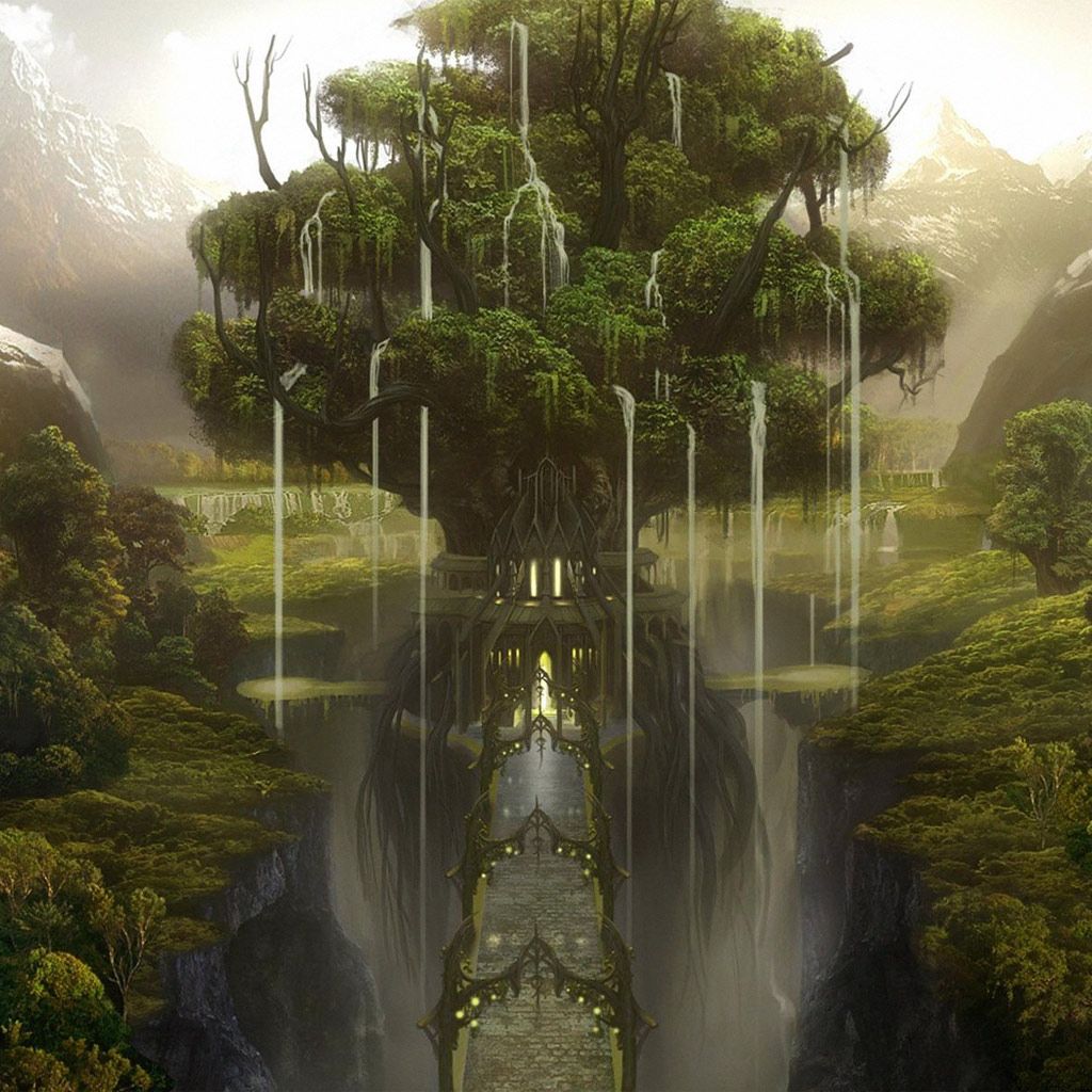 CG Fantasy Country Falls IPad IPad2 Wallpaper