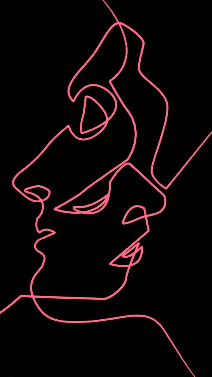 Two faces one line#Artline #lineart #onelineart. iPhone wallpaper