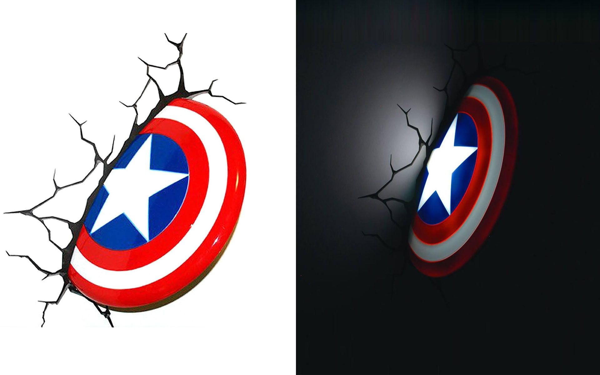 3D Deco Light Captain America Shield Live Wallpaper HD