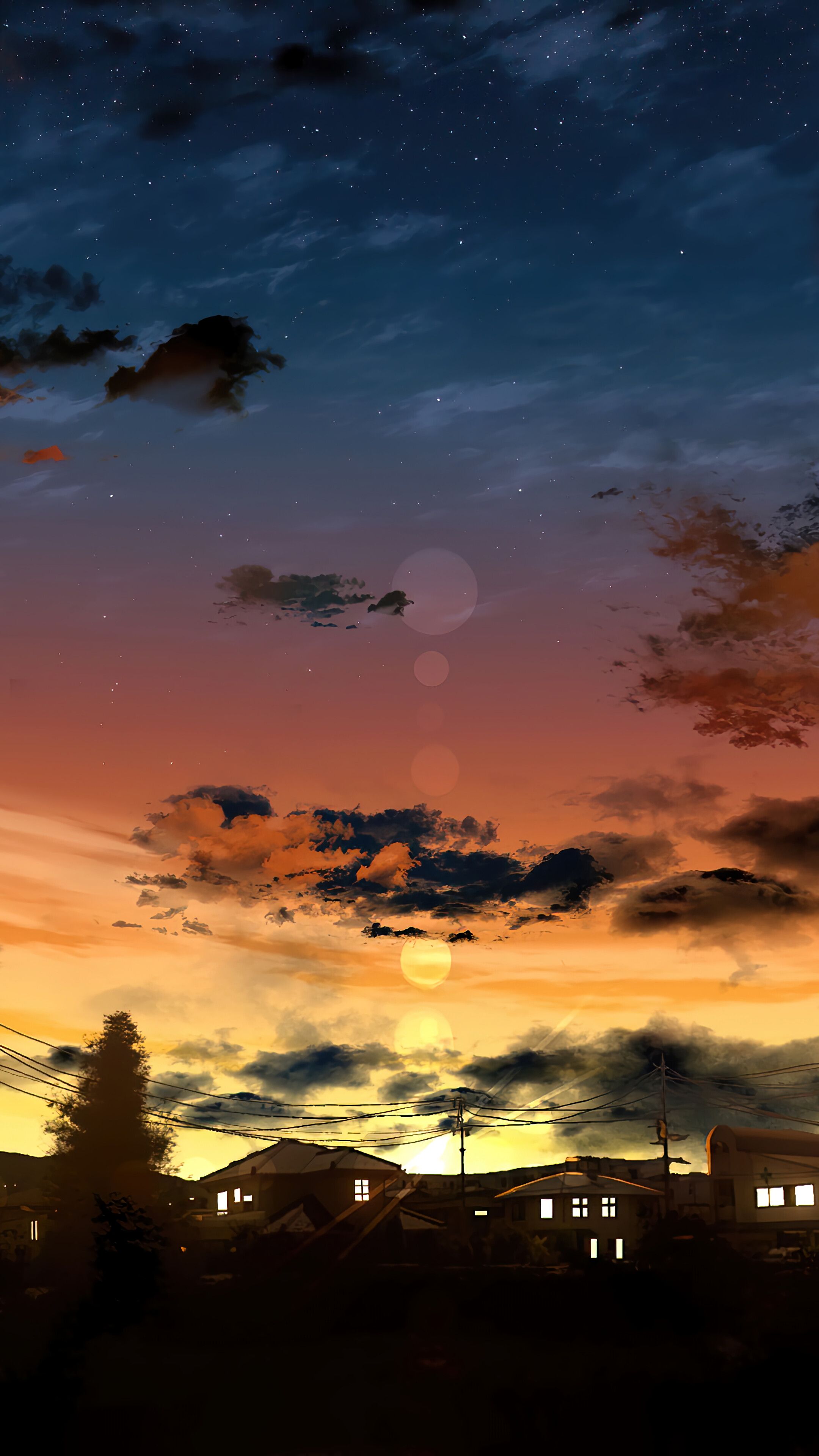 Anime Girl Sky Sunset 4K Wallpaper iPhone HD Phone #3201m