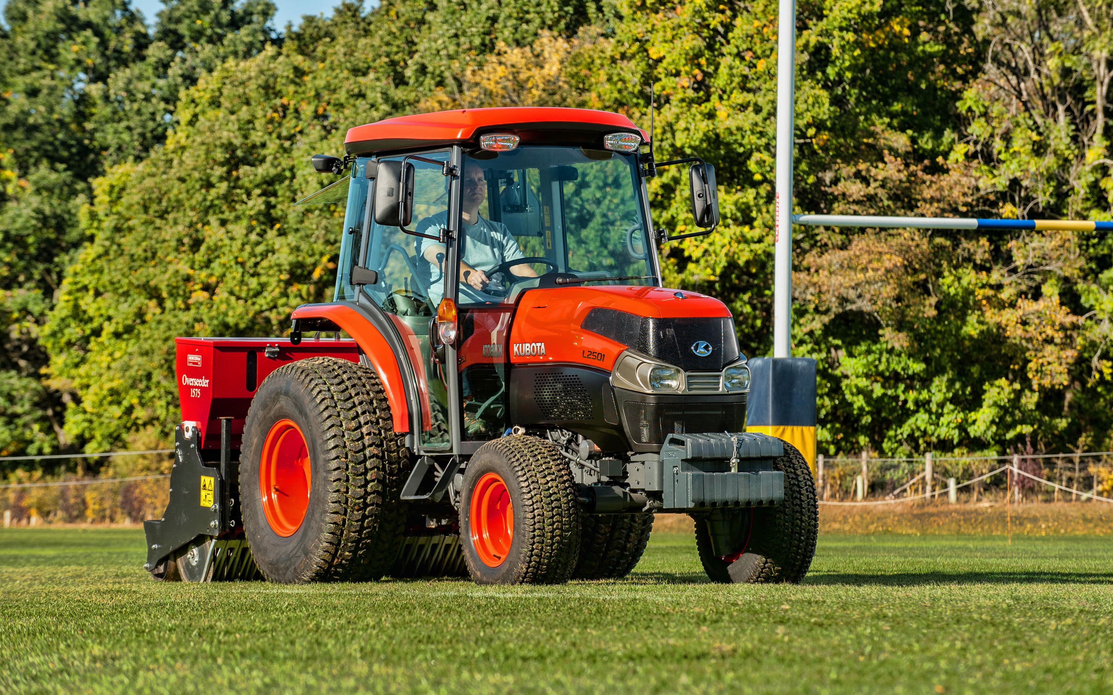 Download wallpaper 4k, Kubota L picking grass, 2020 tractors