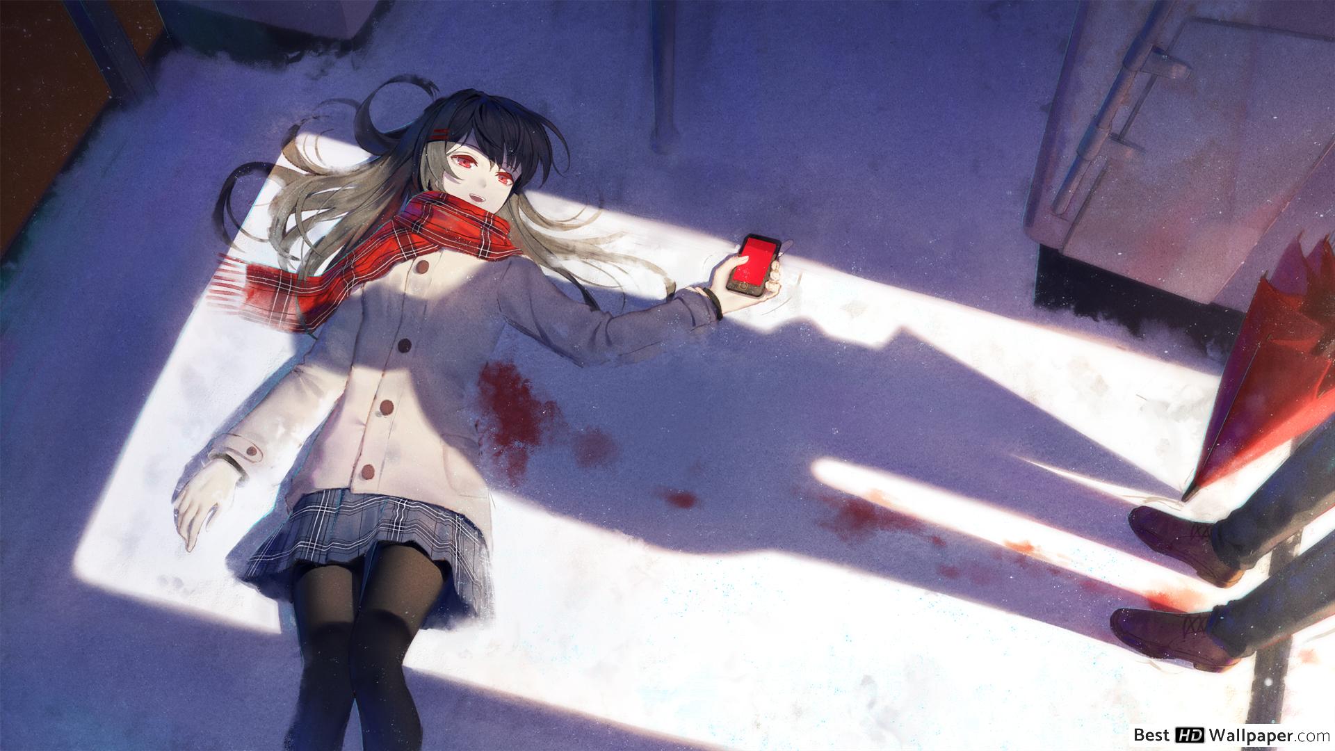 Original Anime Girl Character Stabbed HD wallpaper download