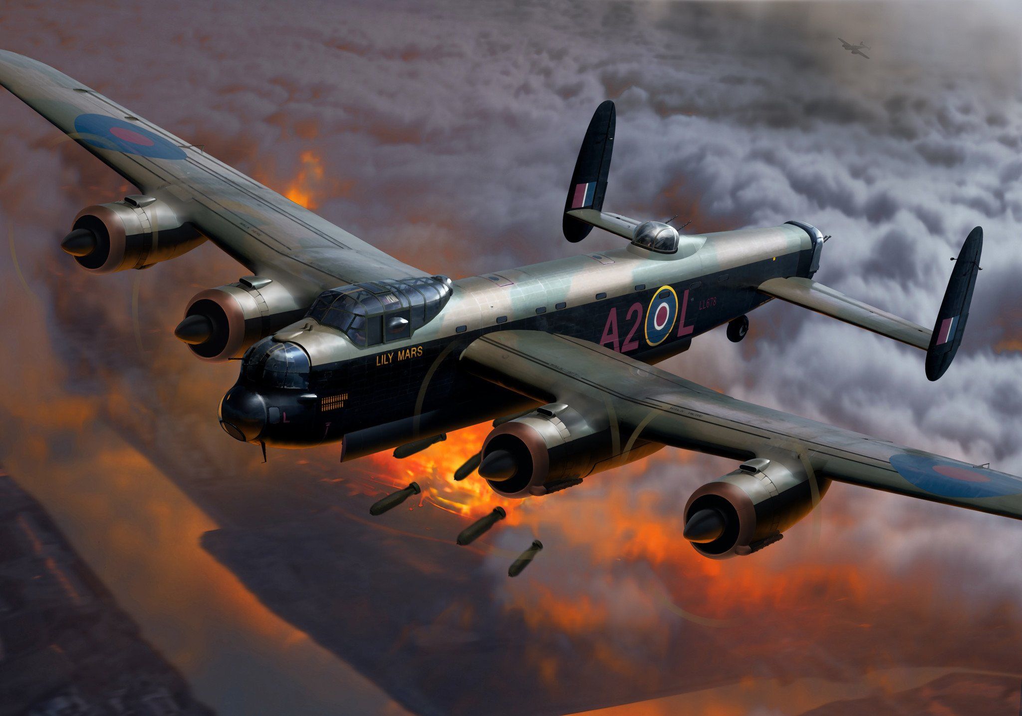 Aircraft Airplane Artistic Avro Lancaster Bomber Warplane