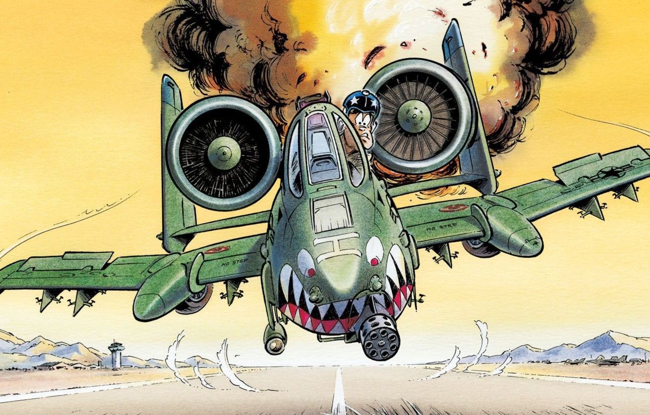 Wallpaper Figure, Humor, Pilot, Attack, Runway, USAF, Republic, A 10 Thunderbolt II, Warthog, Aerodom Image For Desktop, Section разное
