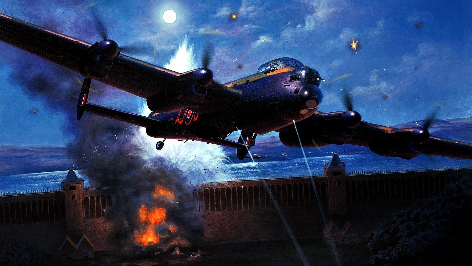 Avro Lancaster On The Dam Wallpaper