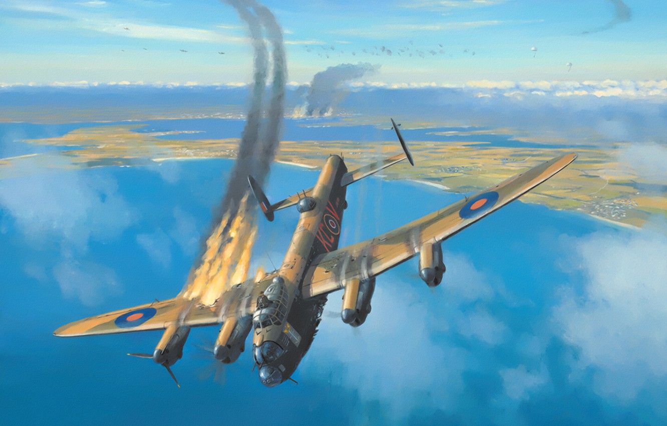Wallpaper war, art, painting, aviation, ww Avro Lancaster image
