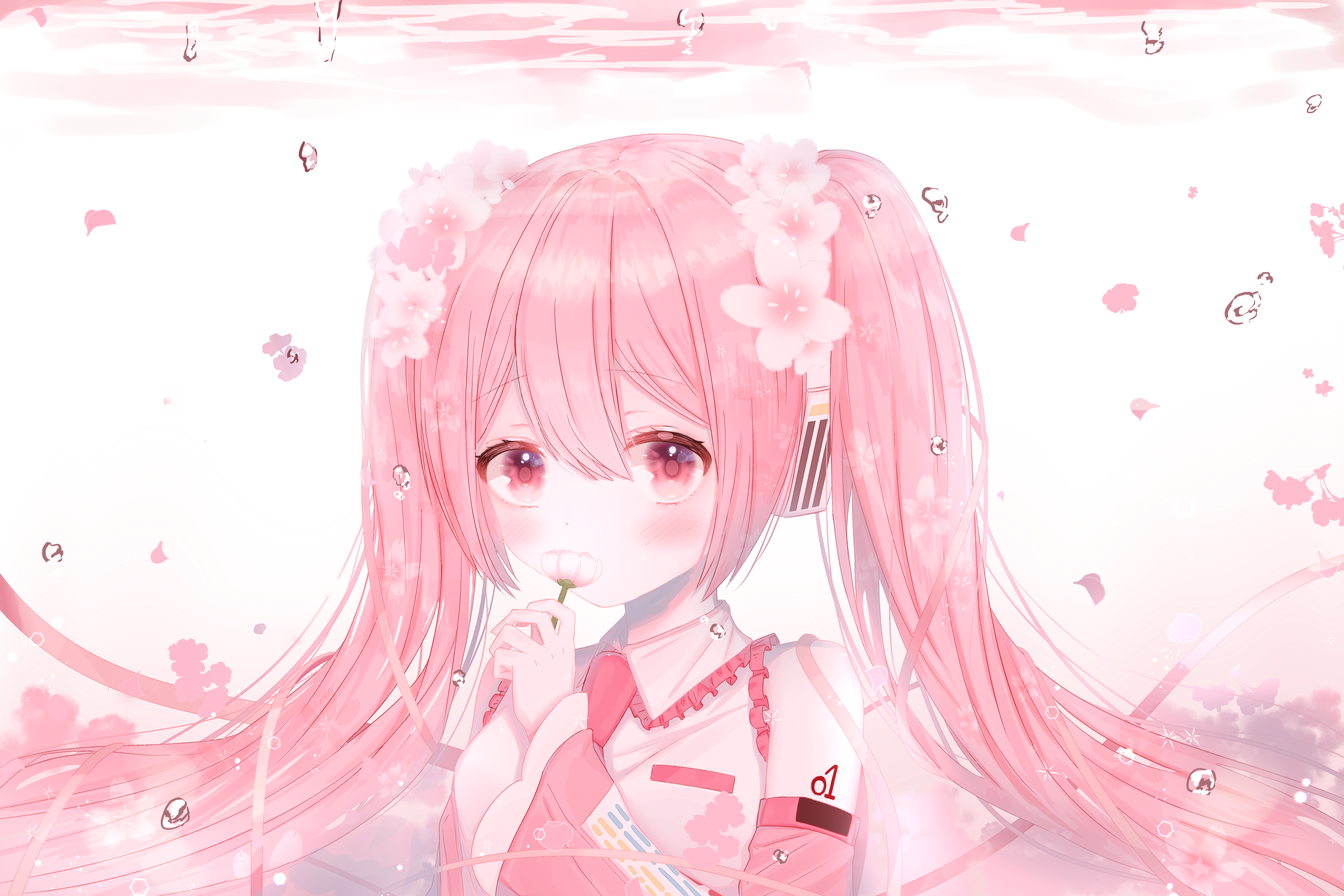 Girl Sakura Miku with pink hair anime Vocaloid wallpaper