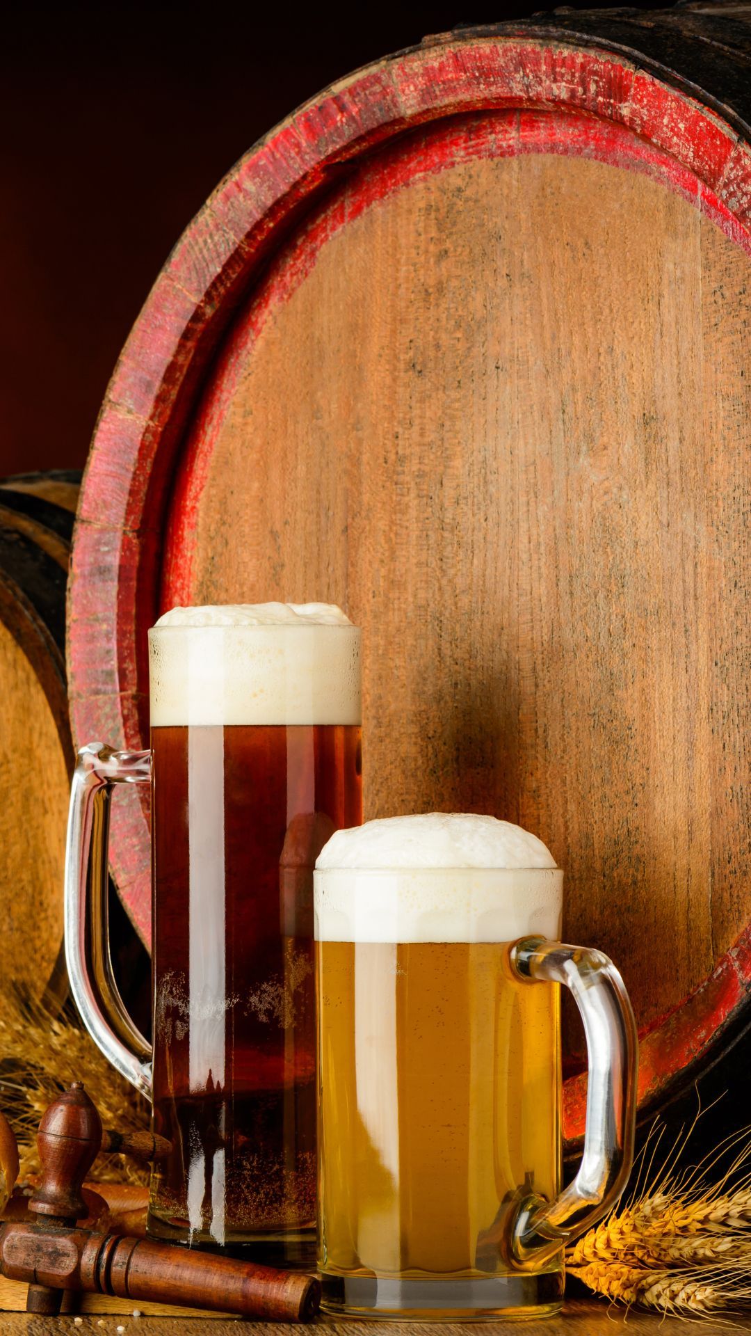 Food Beer alcohol barrel beer glass still life (1080x1920) Mobile