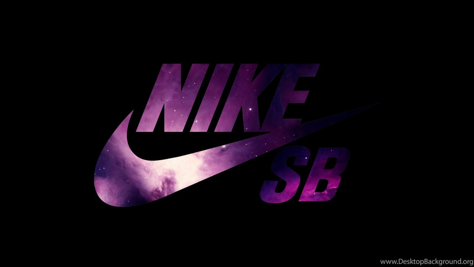 Nike, Logo, Purple, Black Background Wallpaper, nike Wallpaper