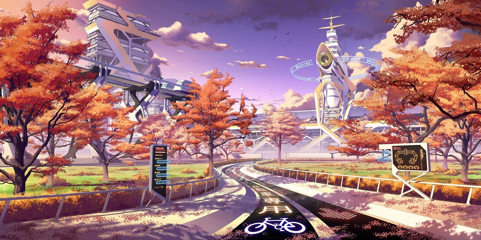 #futuristic, #sunset, #Japan, #seasons, #Culture Japan, #fall, wallpaper HD Wallpaper