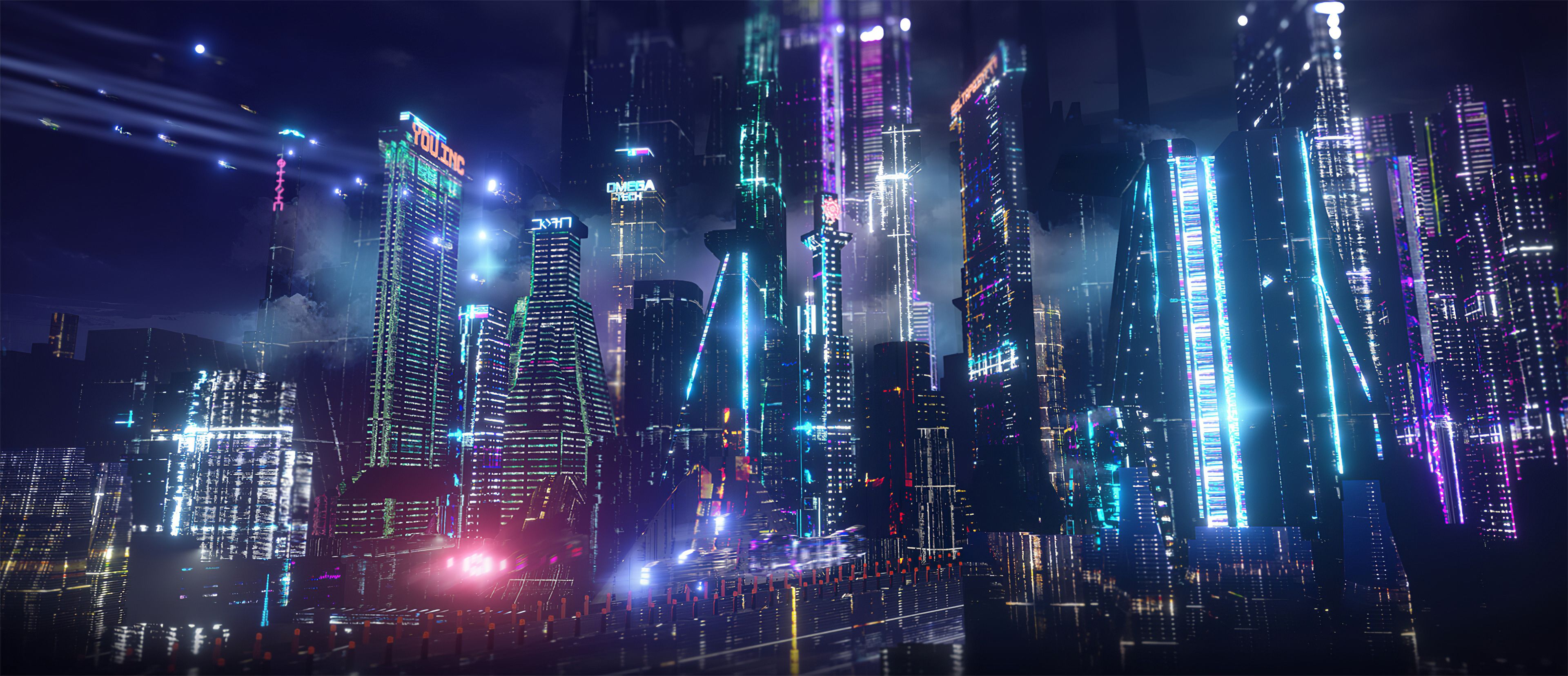 Neon City Lights 4k 1366x768 Resolution HD 4k Wallpaper, Image, Background, Photo and Picture