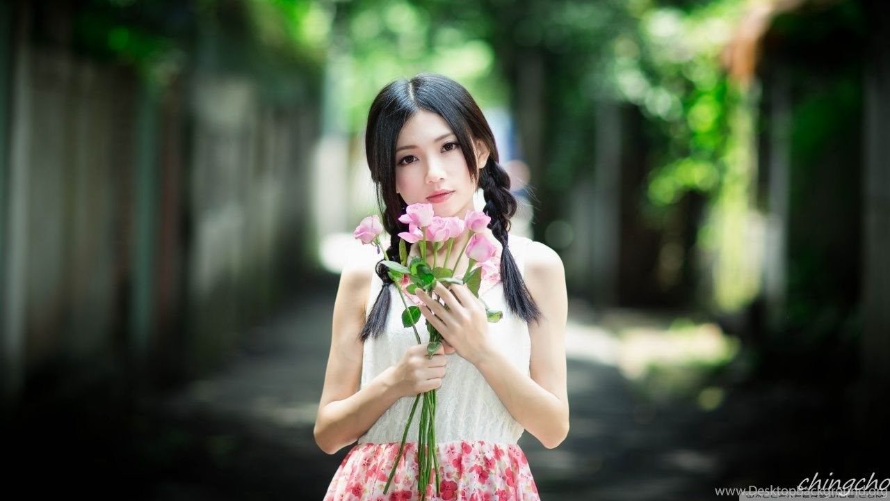 Cute Asian Girl HD Desktop Wallpaper, Widescreen, High