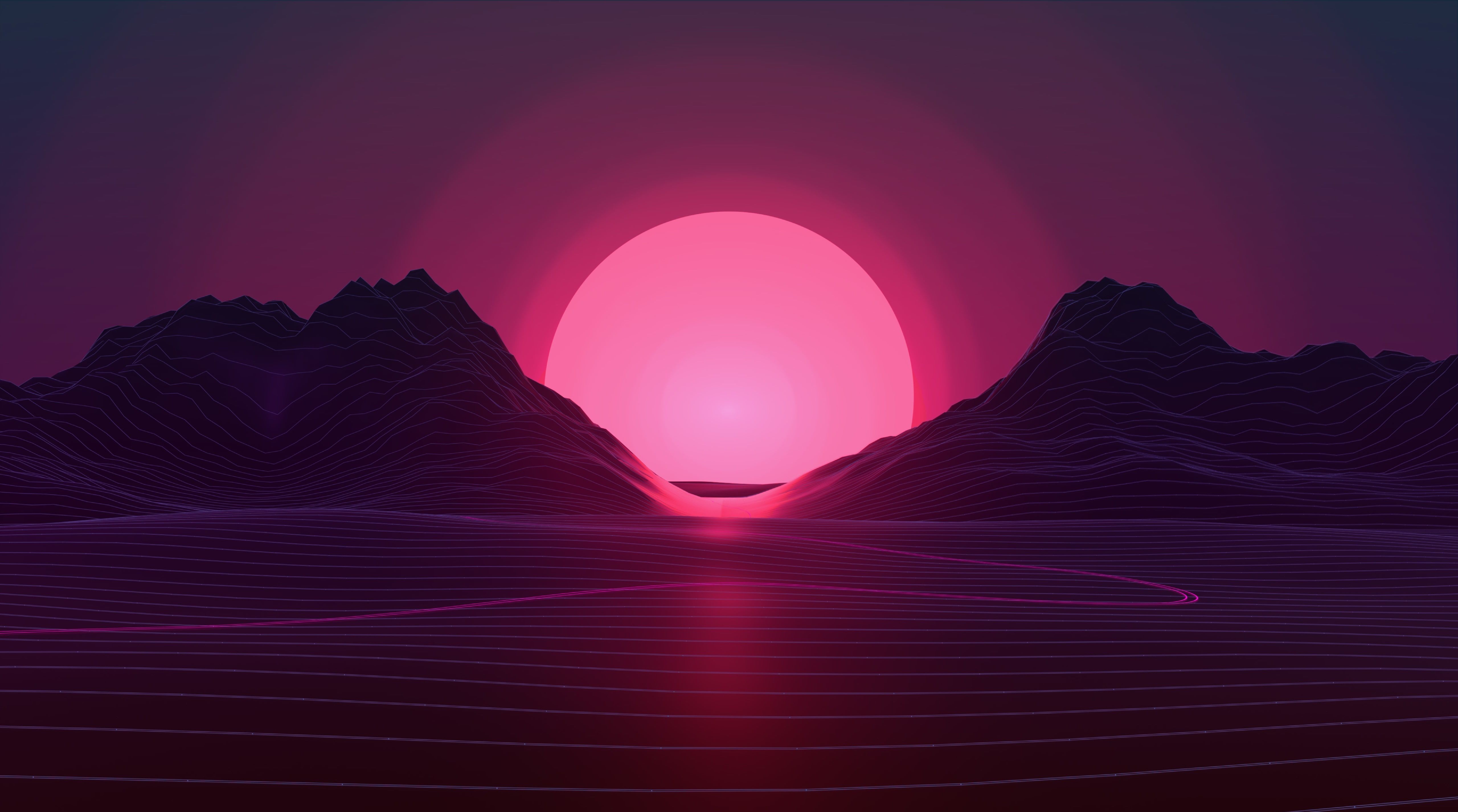Synthwave Background #Music #Sunrise #Abstract #Sunset #Pink