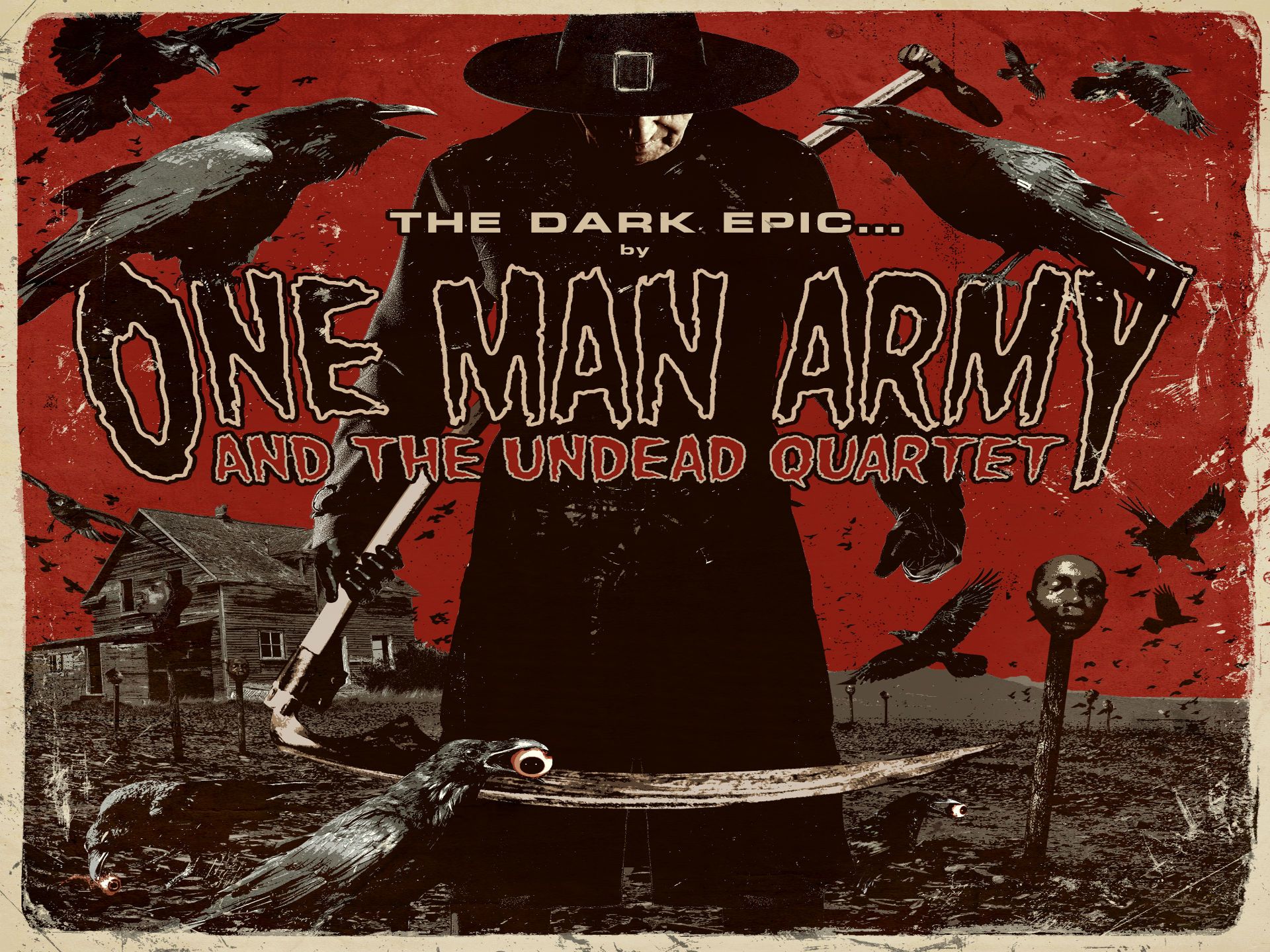 ONE MAN ARMY & THE UNDEAD QUARTET thrash death metal heavy poster