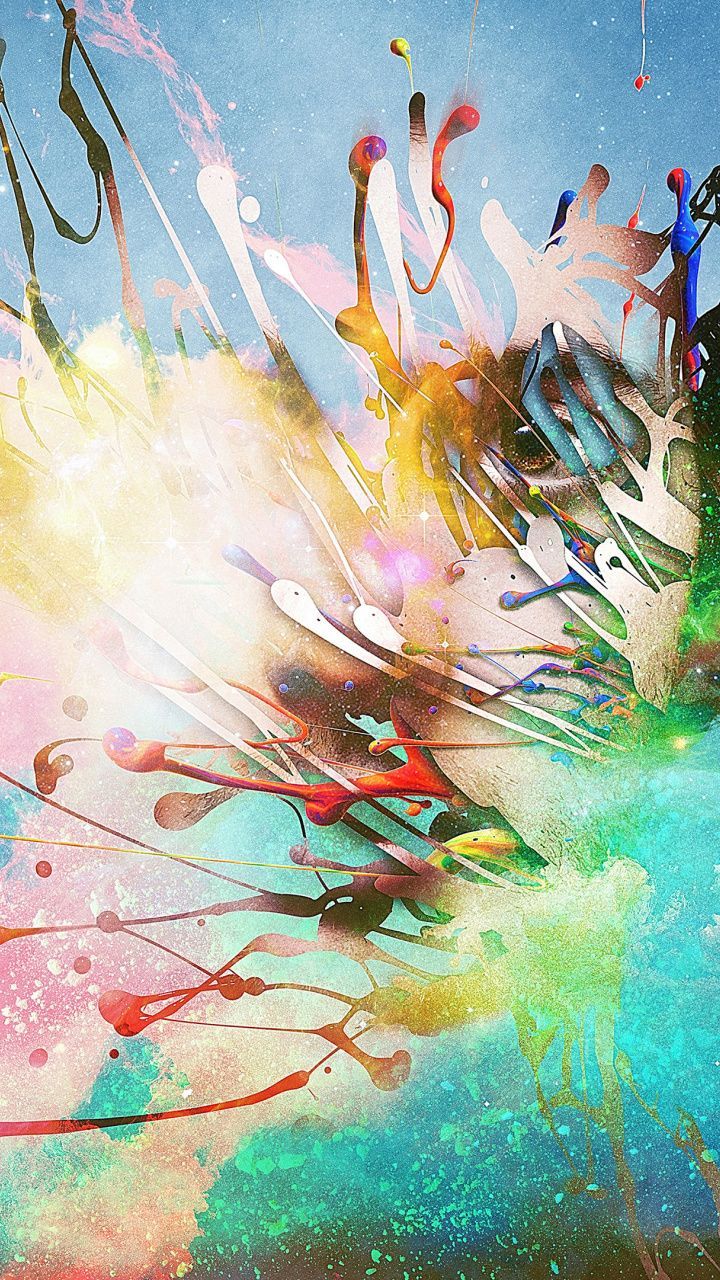 Splash, surreal, dream, abstract, colorful, 720x1280 wallpaper