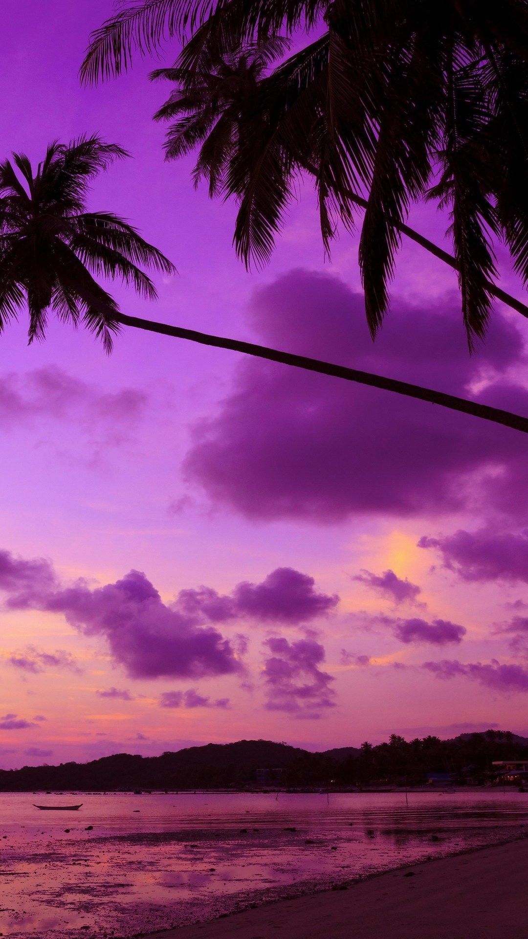 Purple Palm Tree In 1080x1920 Resolution. Palm trees wallpaper