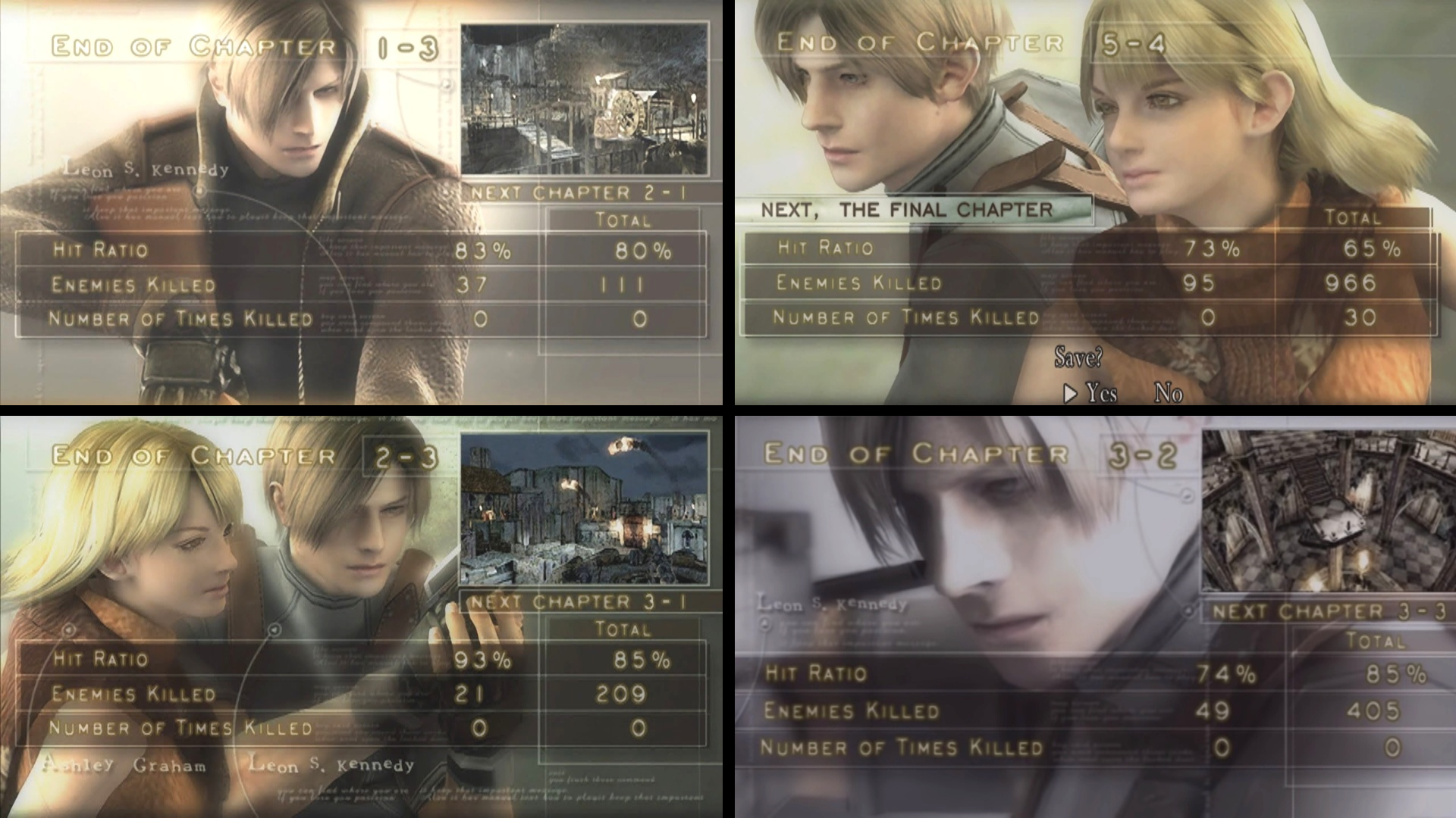 I really love the background used in RE4's chapter end screens