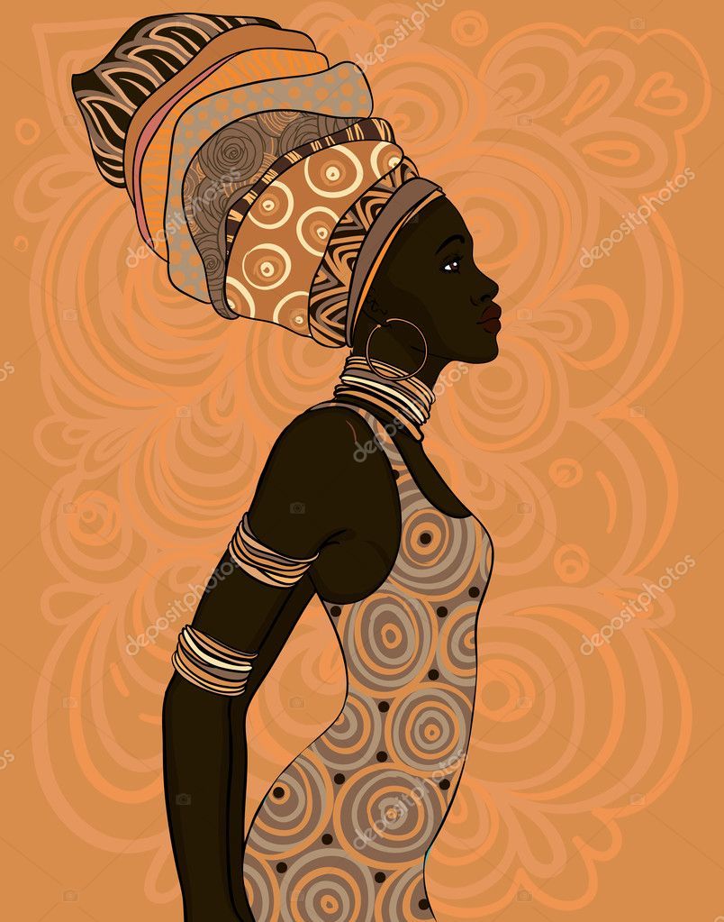 cartoon african girl